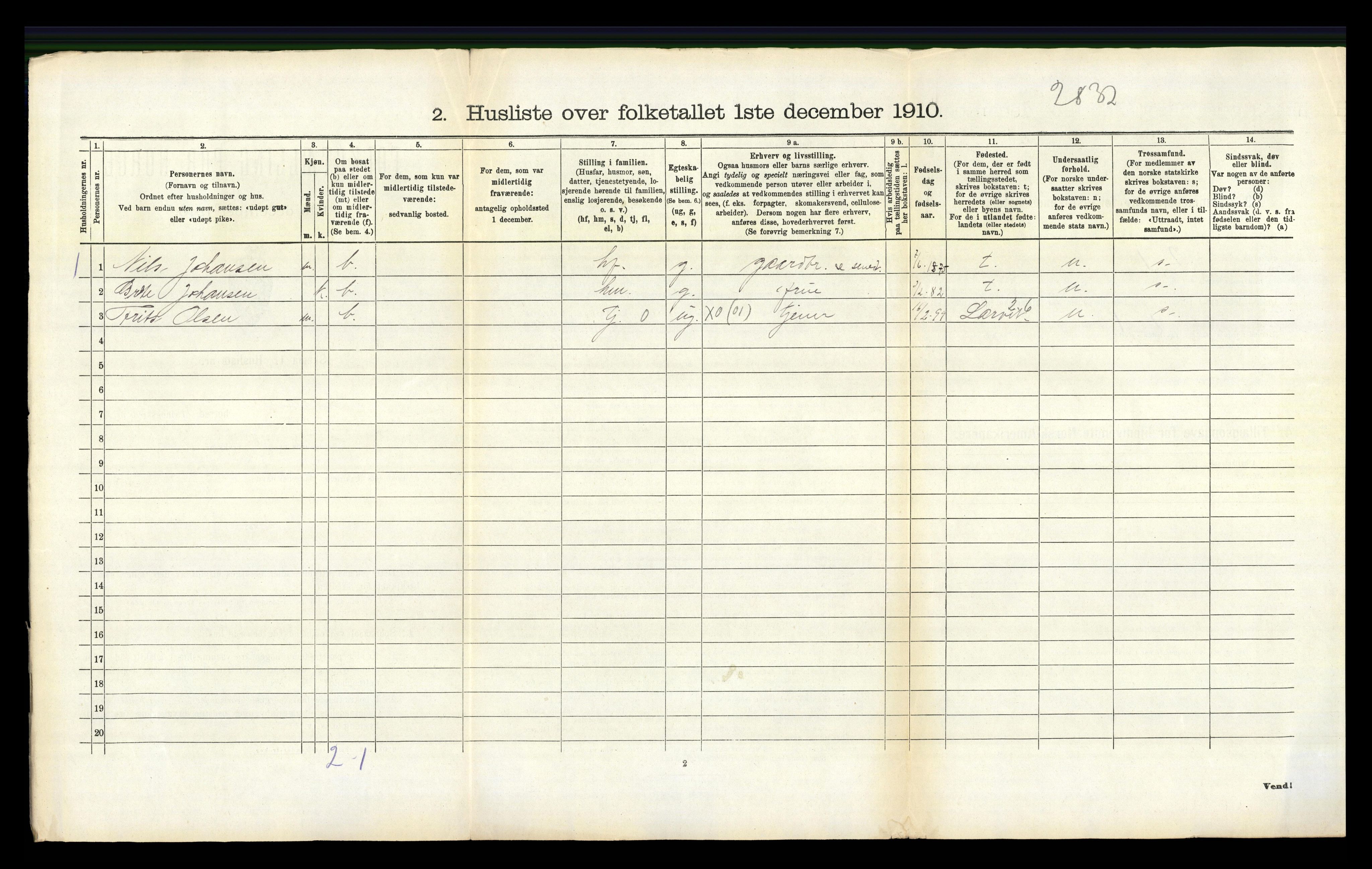 RA, 1910 census for Hedrum, 1910, p. 1025