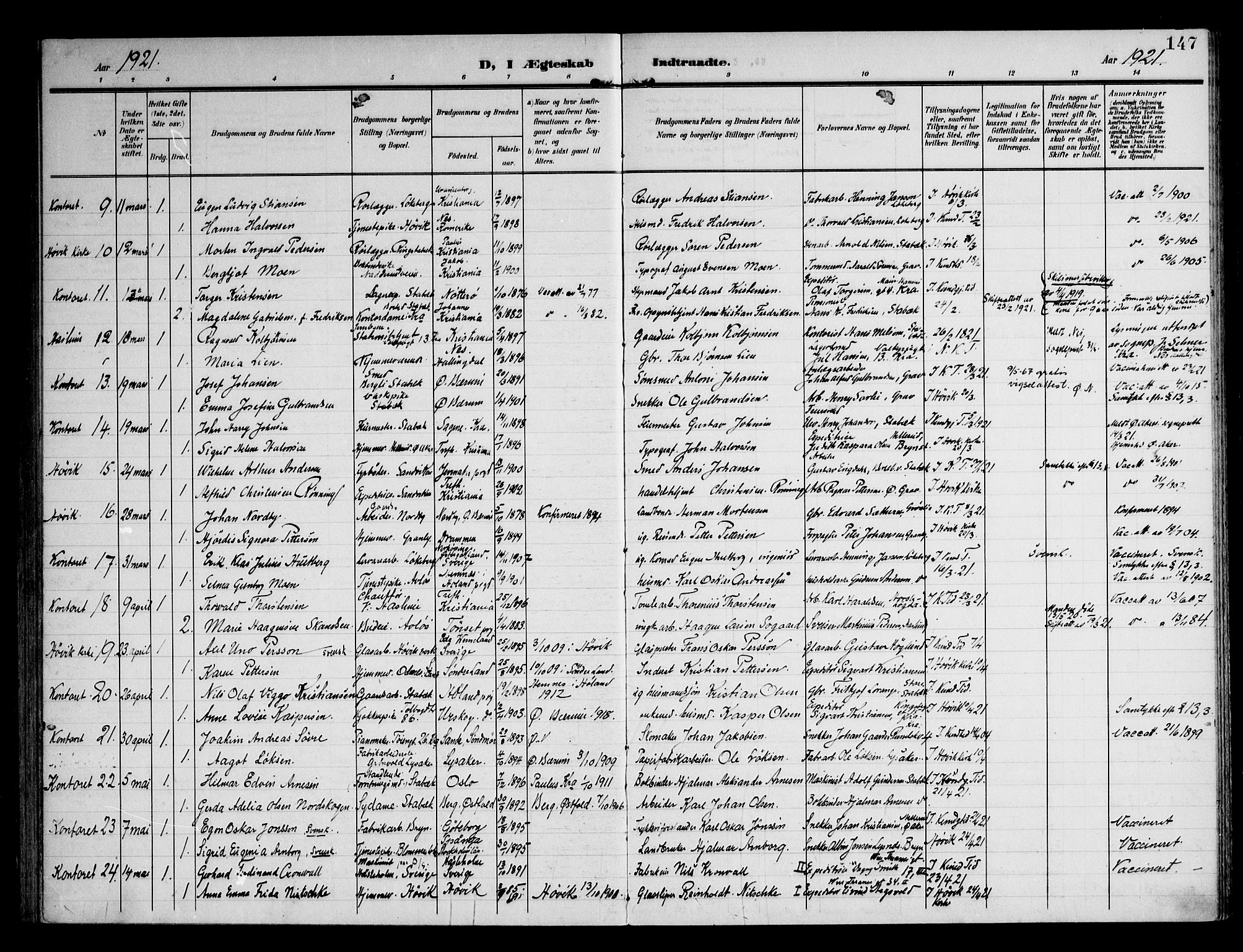 Østre Bærum prestekontor Kirkebøker, AV/SAO-A-10887/F/Fa/L0002: Parish register (official) no. 2, 1904-1924, p. 147