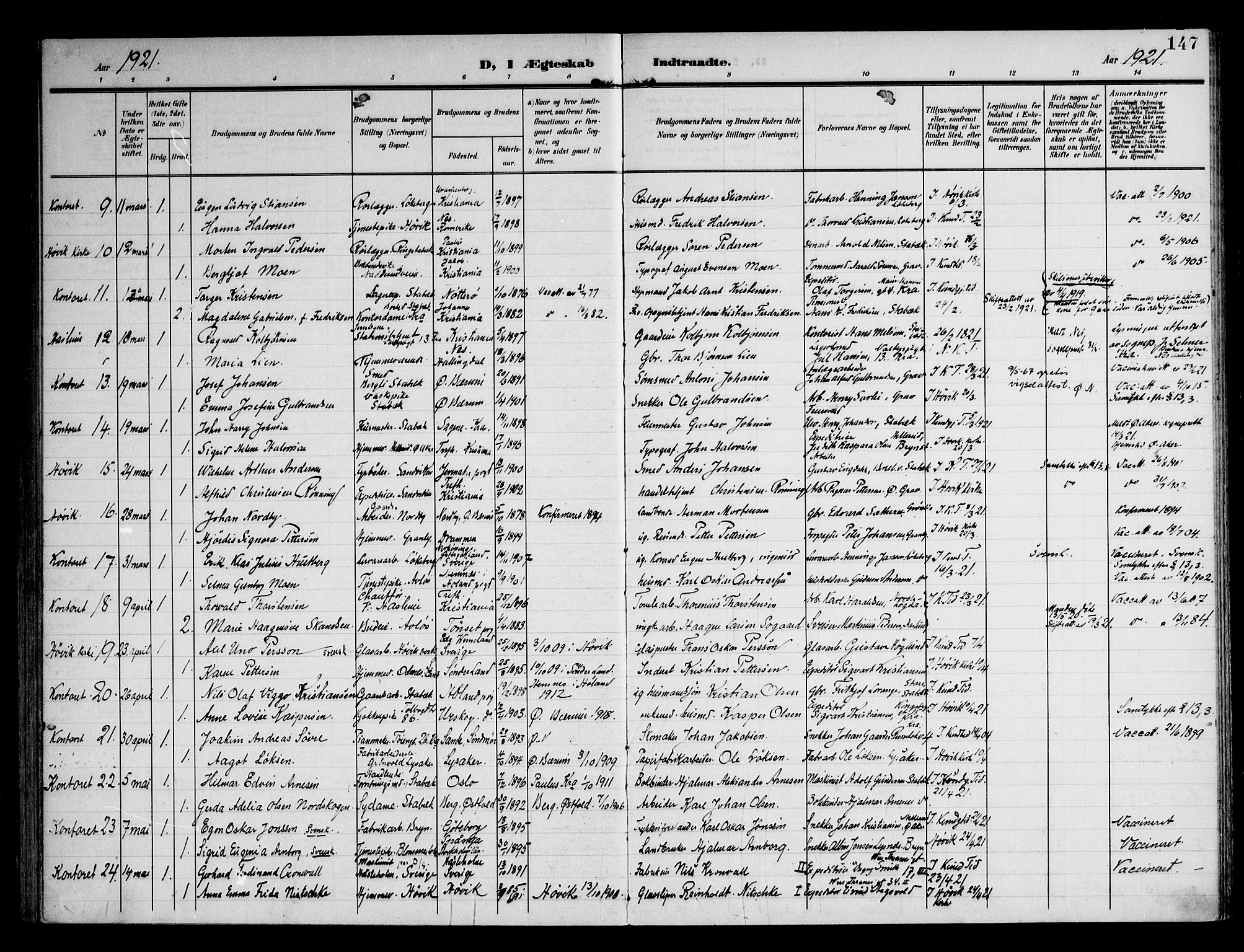 Østre Bærum prestekontor Kirkebøker, SAO/A-10887/F/Fa/L0002: Parish register (official) no. 2, 1904-1924, p. 147