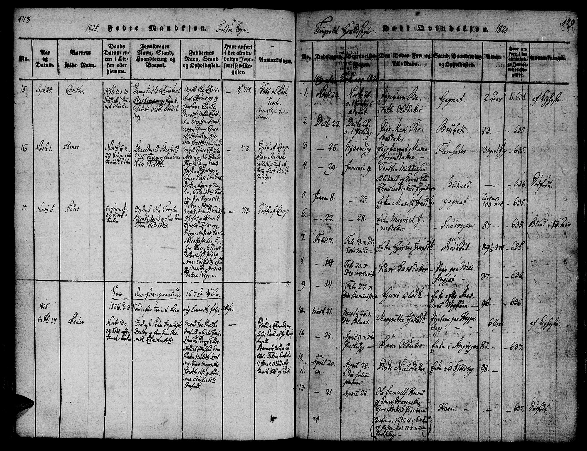 Ministerialprotokoller, klokkerbøker og fødselsregistre - Møre og Romsdal, AV/SAT-A-1454/586/L0982: Parish register (official) no. 586A08, 1819-1829, p. 178-179