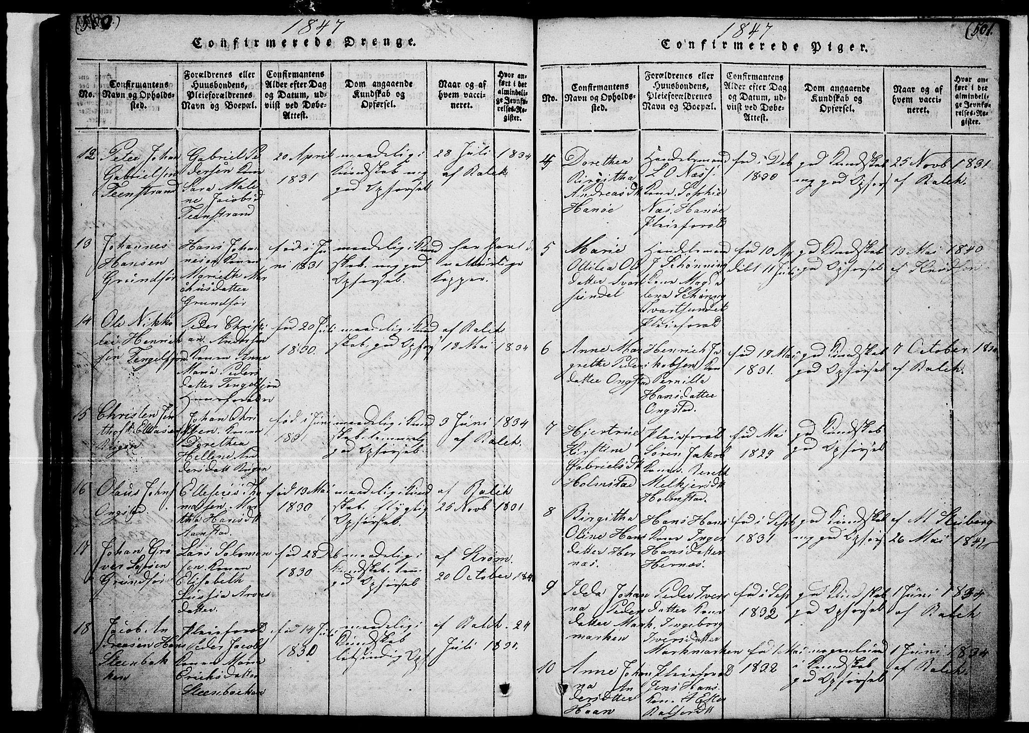 Ministerialprotokoller, klokkerbøker og fødselsregistre - Nordland, AV/SAT-A-1459/888/L1263: Parish register (copy) no. 888C02 /1, 1820-1850, p. 500-501