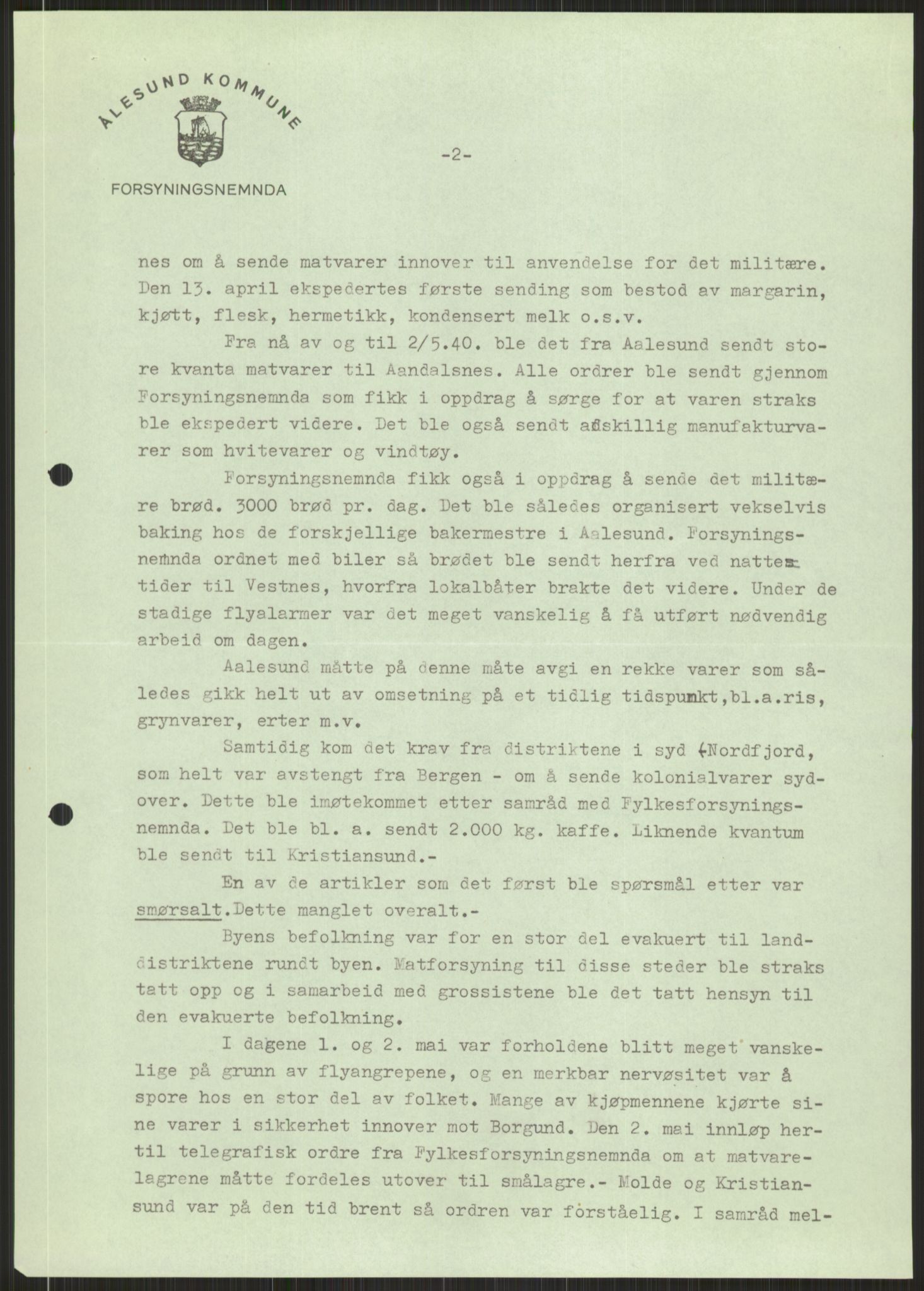 Forsvaret, Forsvarets krigshistoriske avdeling, AV/RA-RAFA-2017/Y/Ya/L0015: II-C-11-31 - Fylkesmenn.  Rapporter om krigsbegivenhetene 1940., 1940, p. 937