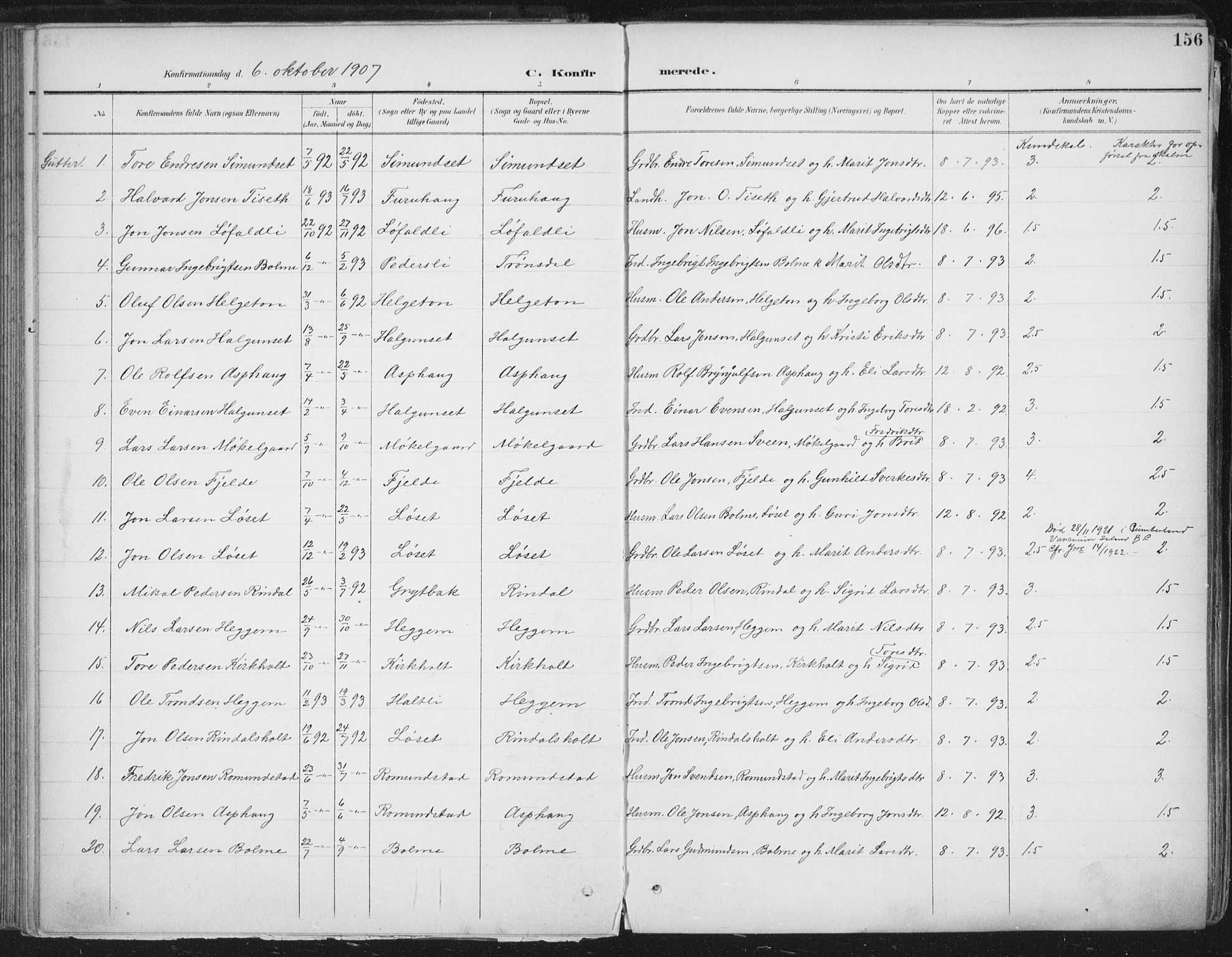 Ministerialprotokoller, klokkerbøker og fødselsregistre - Møre og Romsdal, SAT/A-1454/598/L1072: Parish register (official) no. 598A06, 1896-1910, p. 156