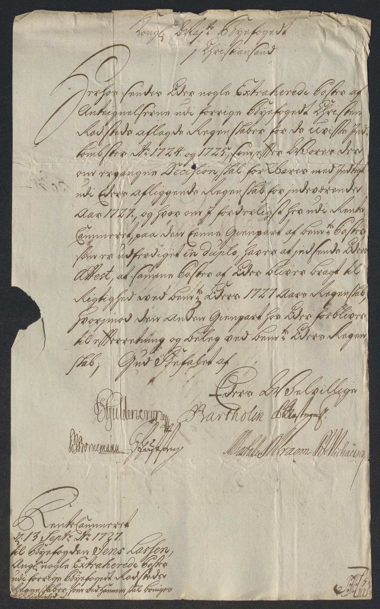 Rentekammeret inntil 1814, Reviderte regnskaper, Byregnskaper, AV/RA-EA-4066/R/Rm/L0286: [M19] Sikt og sakefall, 1719-1727, p. 681