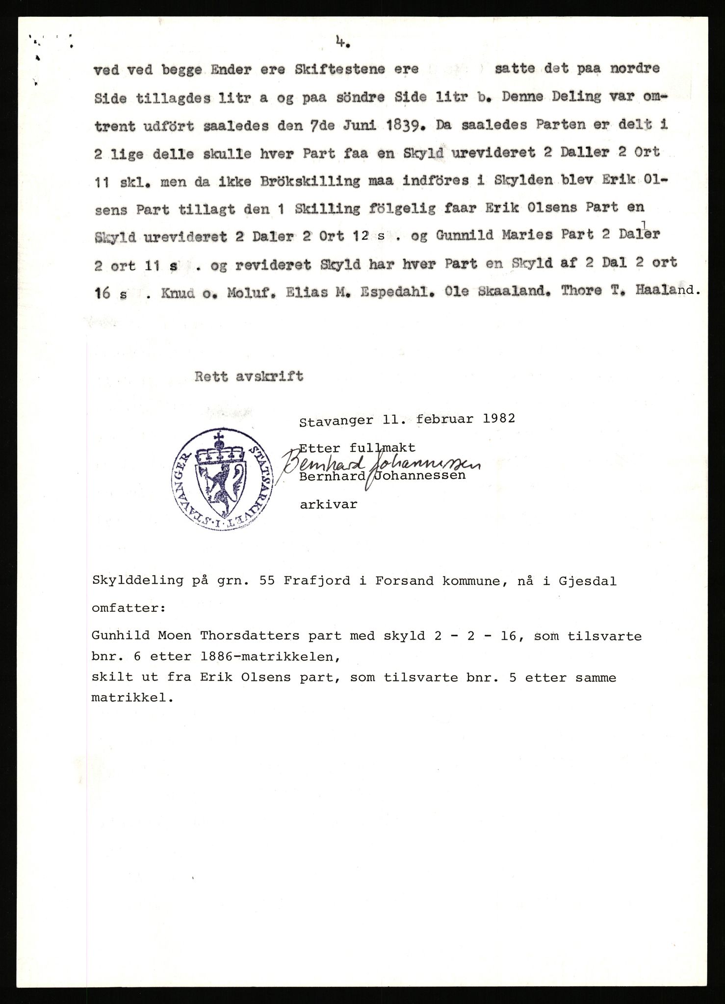 Statsarkivet i Stavanger, AV/SAST-A-101971/03/Y/Yj/L0022: Avskrifter sortert etter gårdsnavn: Foss - Frøiland i Hetland, 1750-1930, p. 448