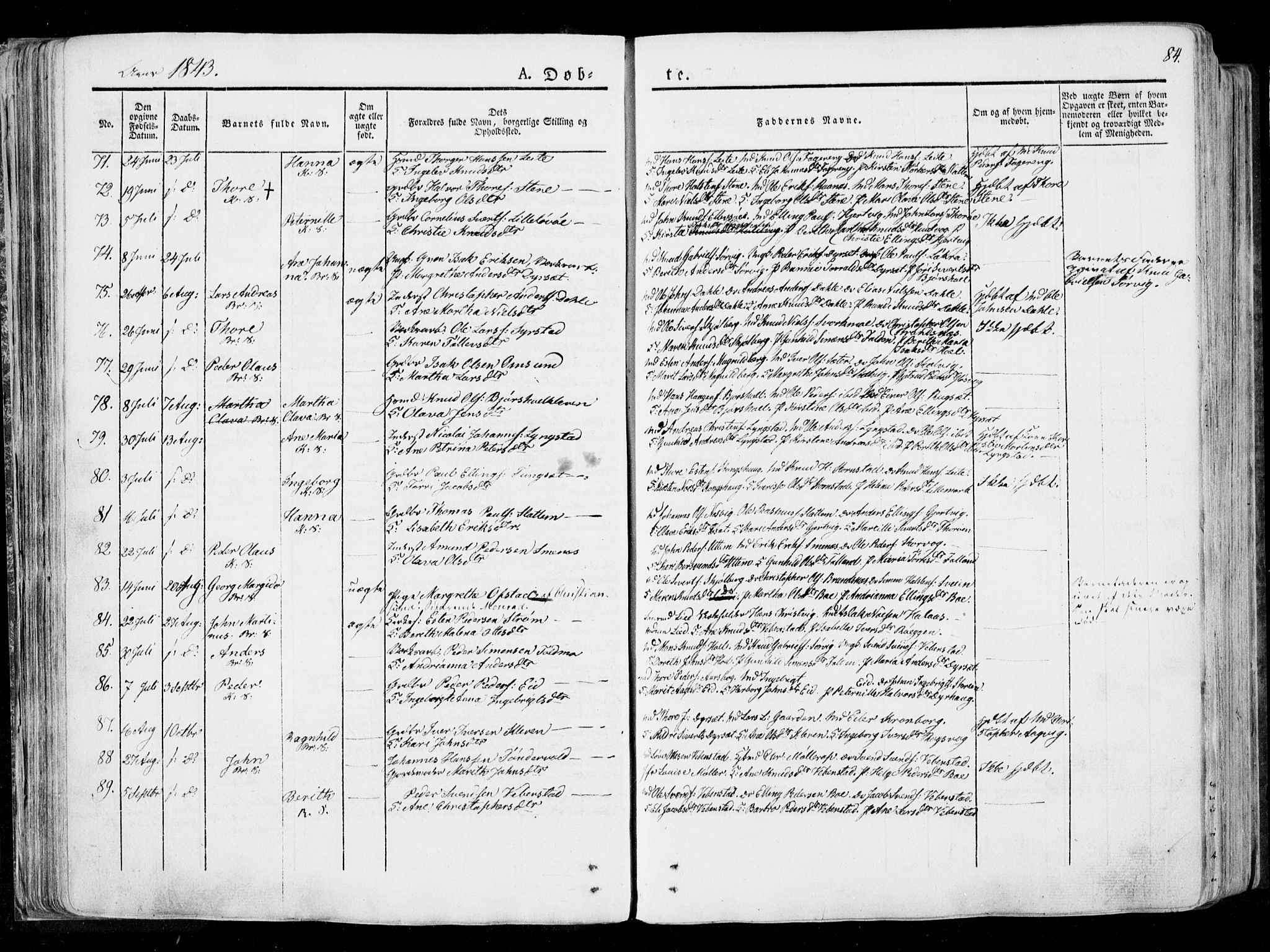 Ministerialprotokoller, klokkerbøker og fødselsregistre - Møre og Romsdal, AV/SAT-A-1454/568/L0803: Parish register (official) no. 568A10, 1830-1853, p. 84