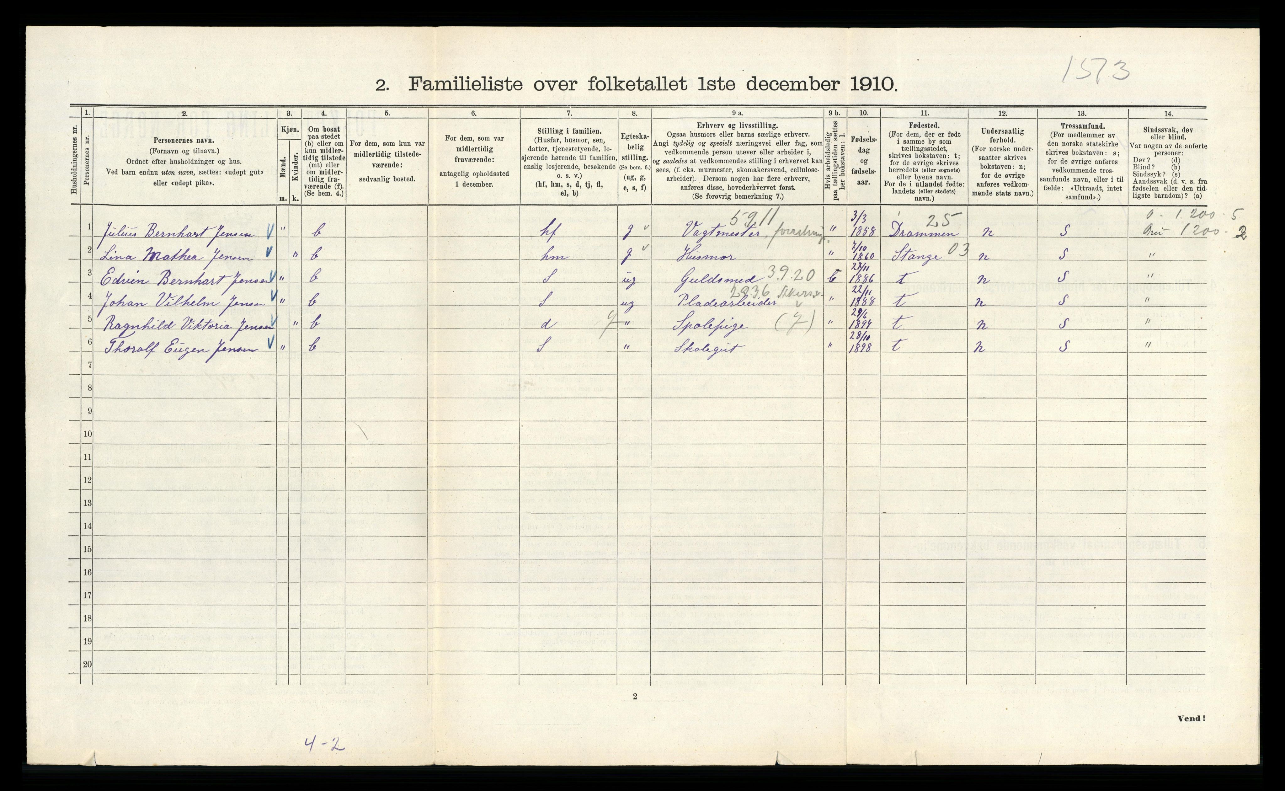 RA, 1910 census for Kristiania, 1910, p. 56512