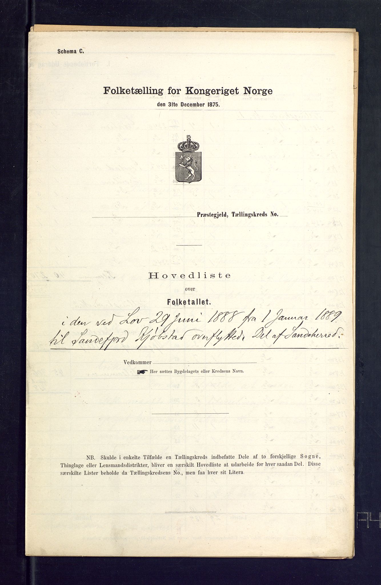 SAKO, 1875 census for 0724L Sandeherred/Sandeherred, 1875, p. 78