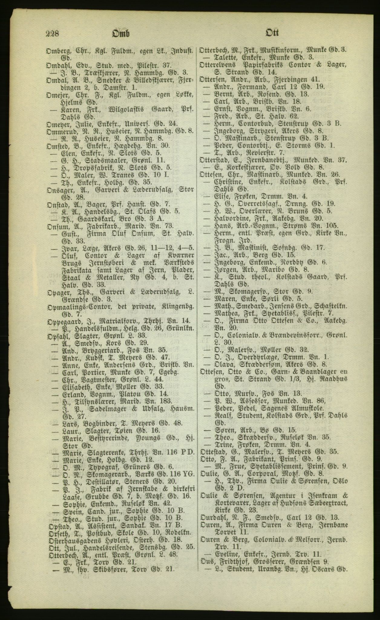 Kristiania/Oslo adressebok, PUBL/-, 1880, p. 228