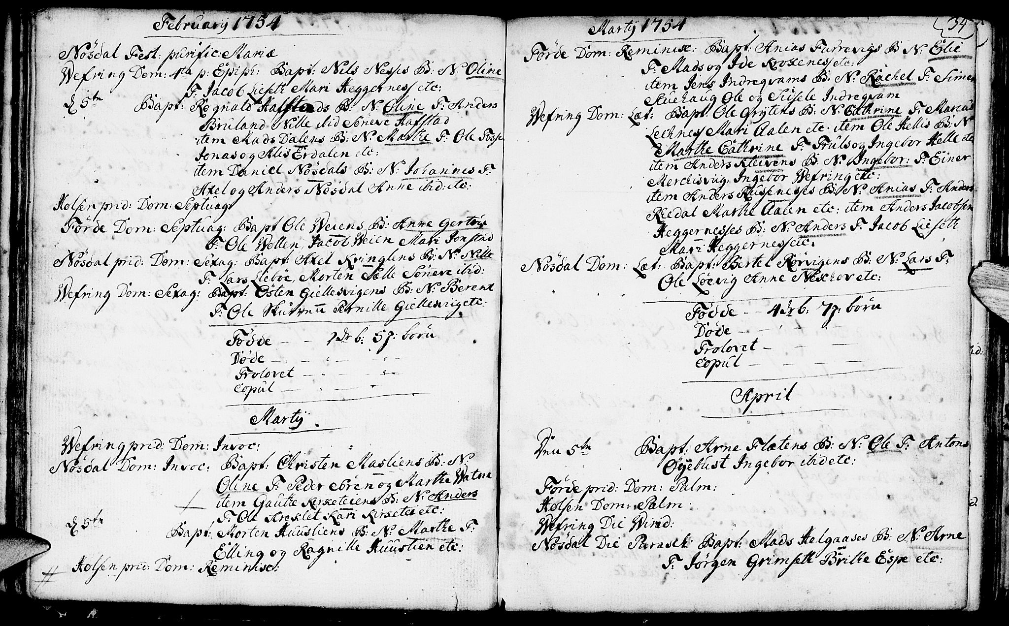 Førde sokneprestembete, SAB/A-79901/H/Haa/Haaa/L0003: Parish register (official) no. A 3, 1749-1764, p. 34