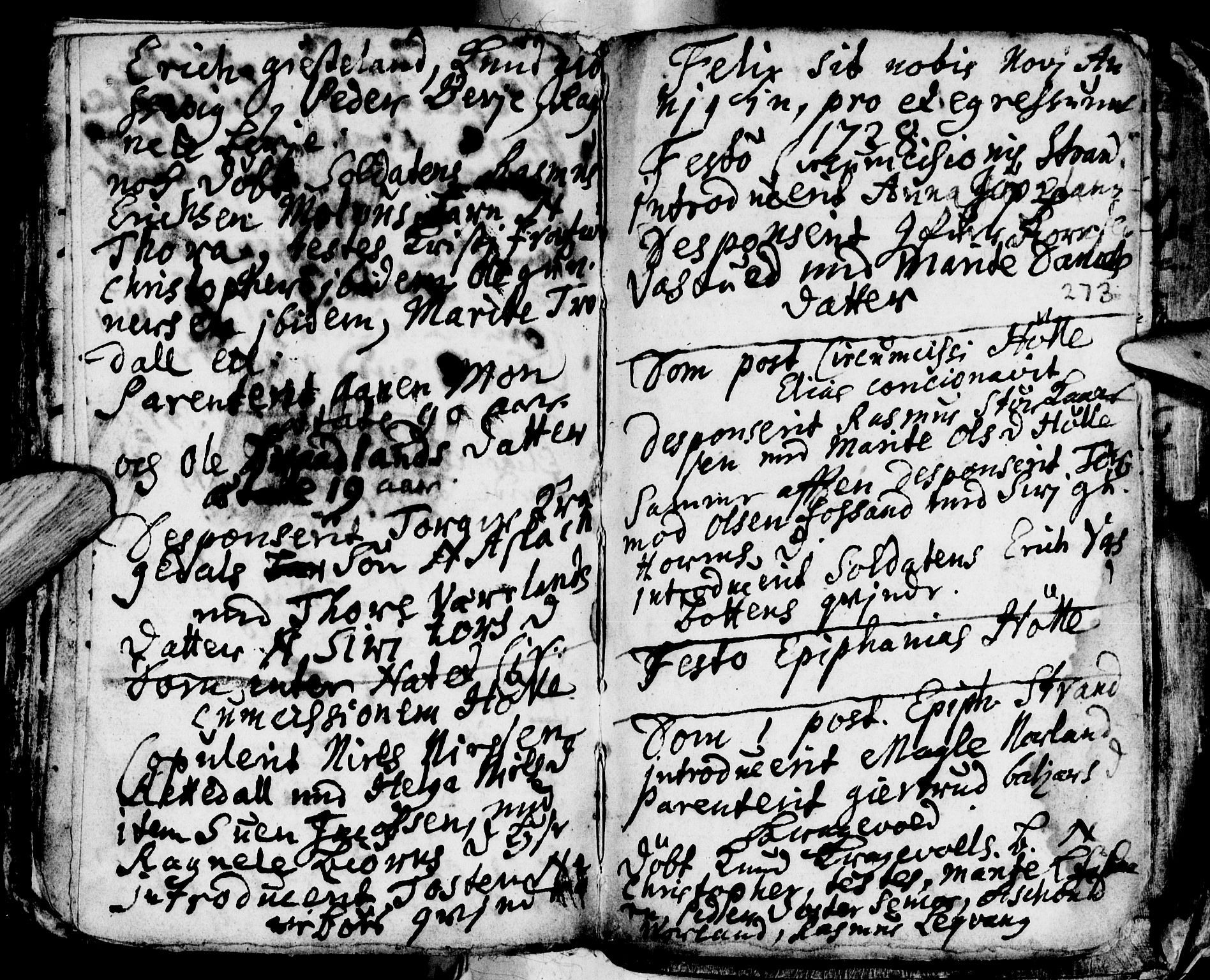 Strand sokneprestkontor, SAST/A-101828/H/Ha/Haa/L0001: Parish register (official) no. A 1, 1702-1745, p. 273