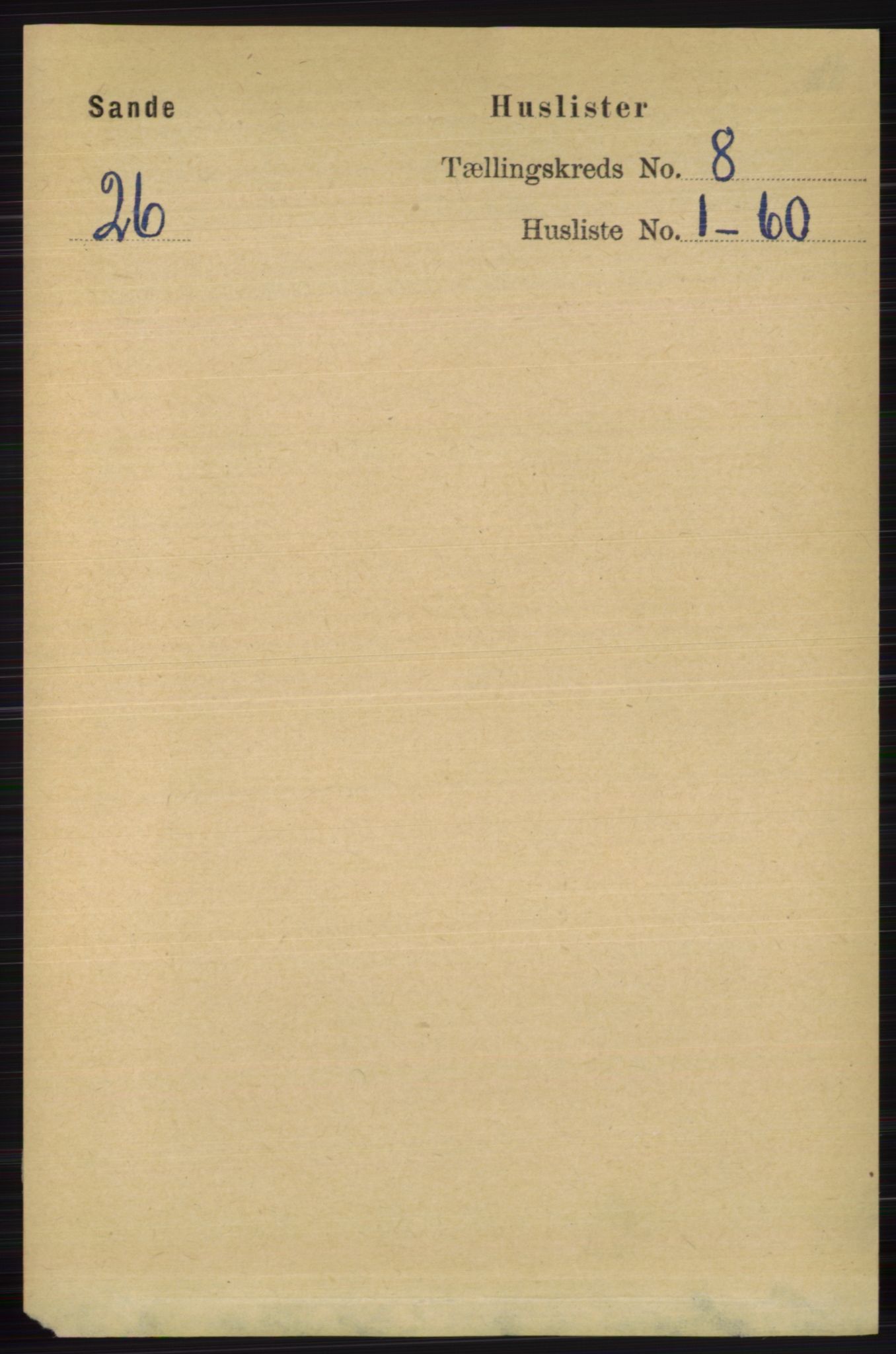 RA, 1891 census for 0713 Sande, 1891, p. 3465