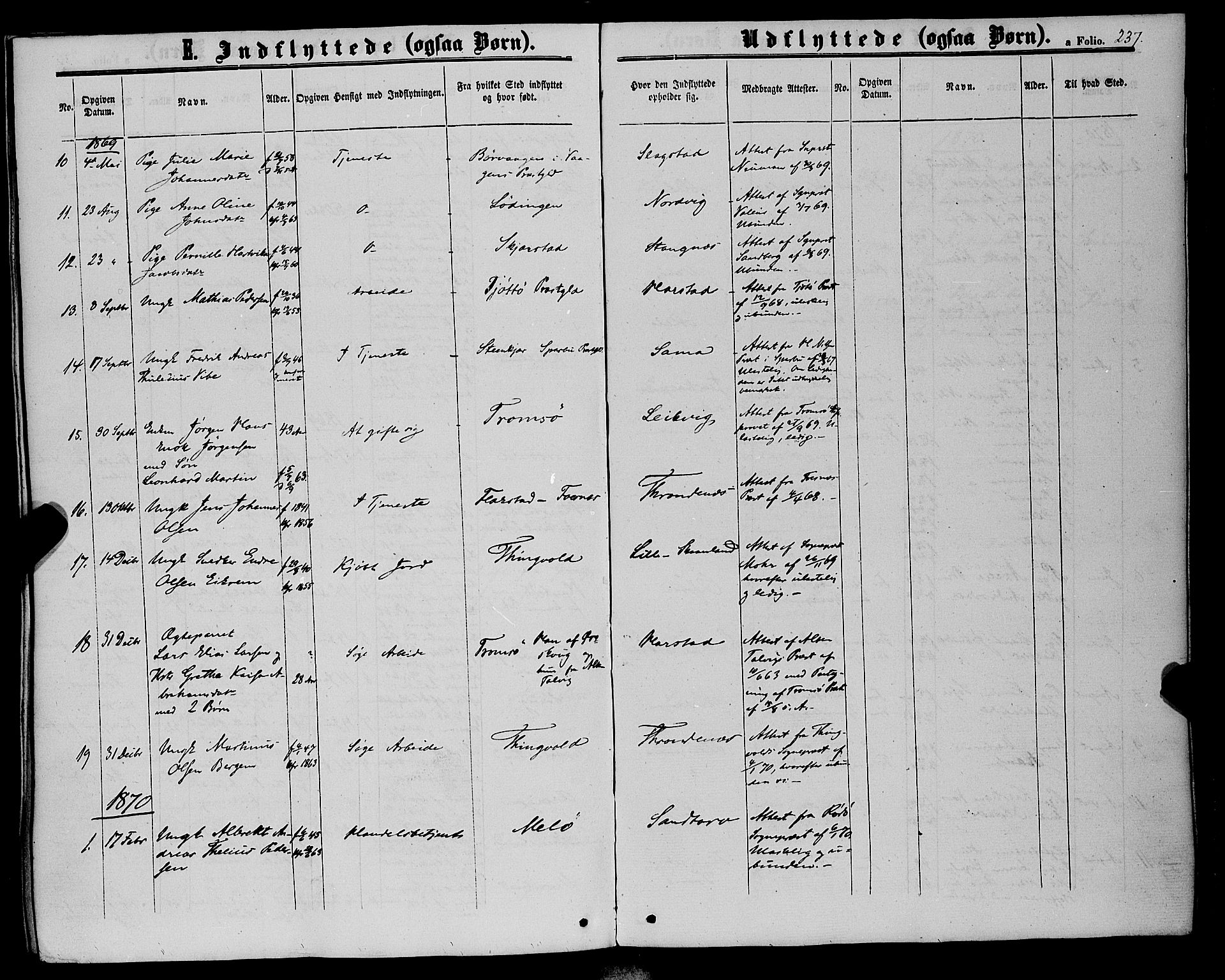 Trondenes sokneprestkontor, SATØ/S-1319/H/Ha/L0012kirke: Parish register (official) no. 12, 1863-1870, p. 237