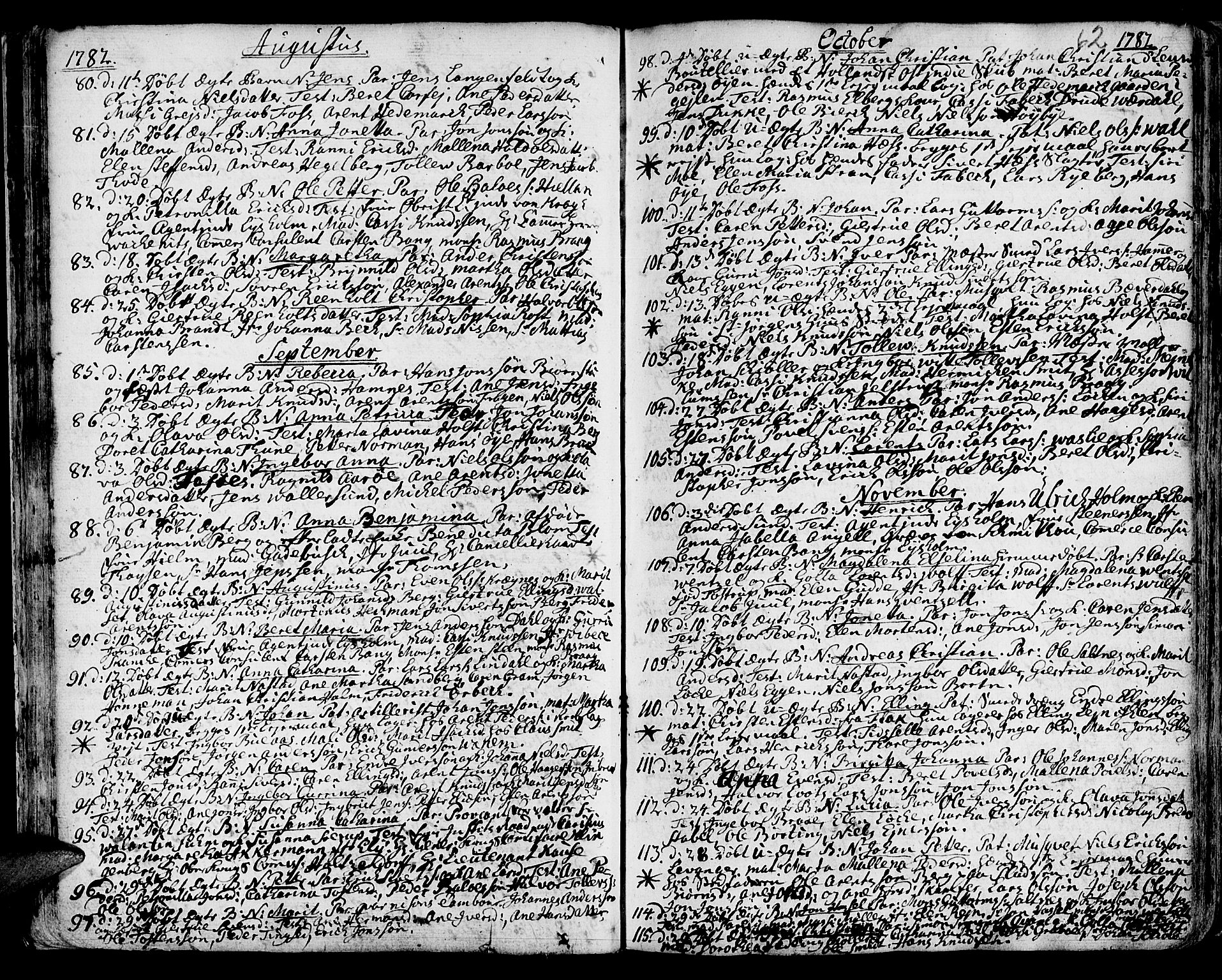 Ministerialprotokoller, klokkerbøker og fødselsregistre - Sør-Trøndelag, SAT/A-1456/601/L0039: Parish register (official) no. 601A07, 1770-1819, p. 62