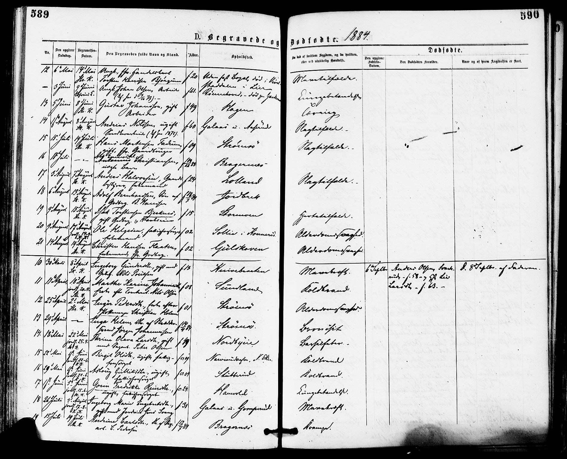 Skoger kirkebøker, AV/SAKO-A-59/F/Fa/L0005: Parish register (official) no. I 5, 1873-1884, p. 589-590