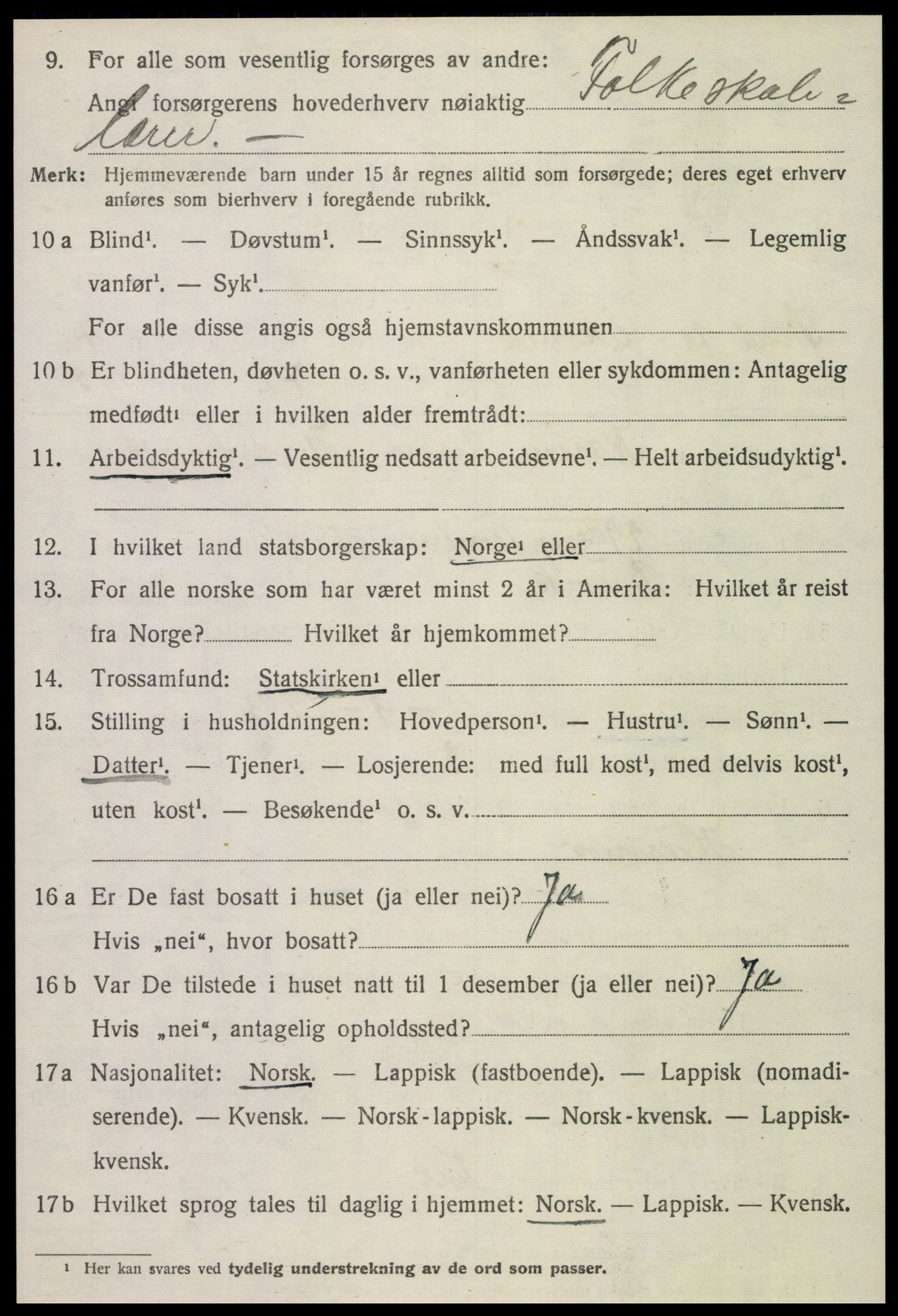 SAT, 1920 census for Leksvik, 1920, p. 3669