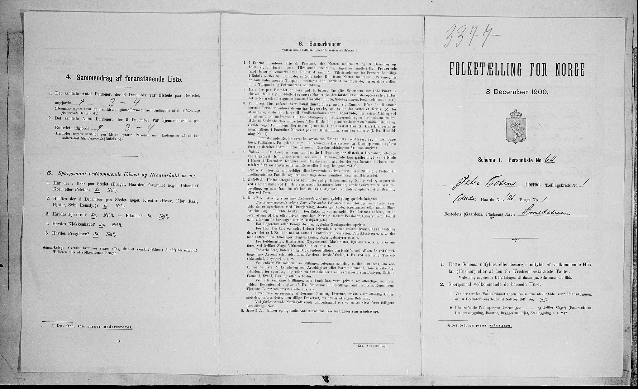 SAH, 1900 census for Østre Toten, 1900, p. 323