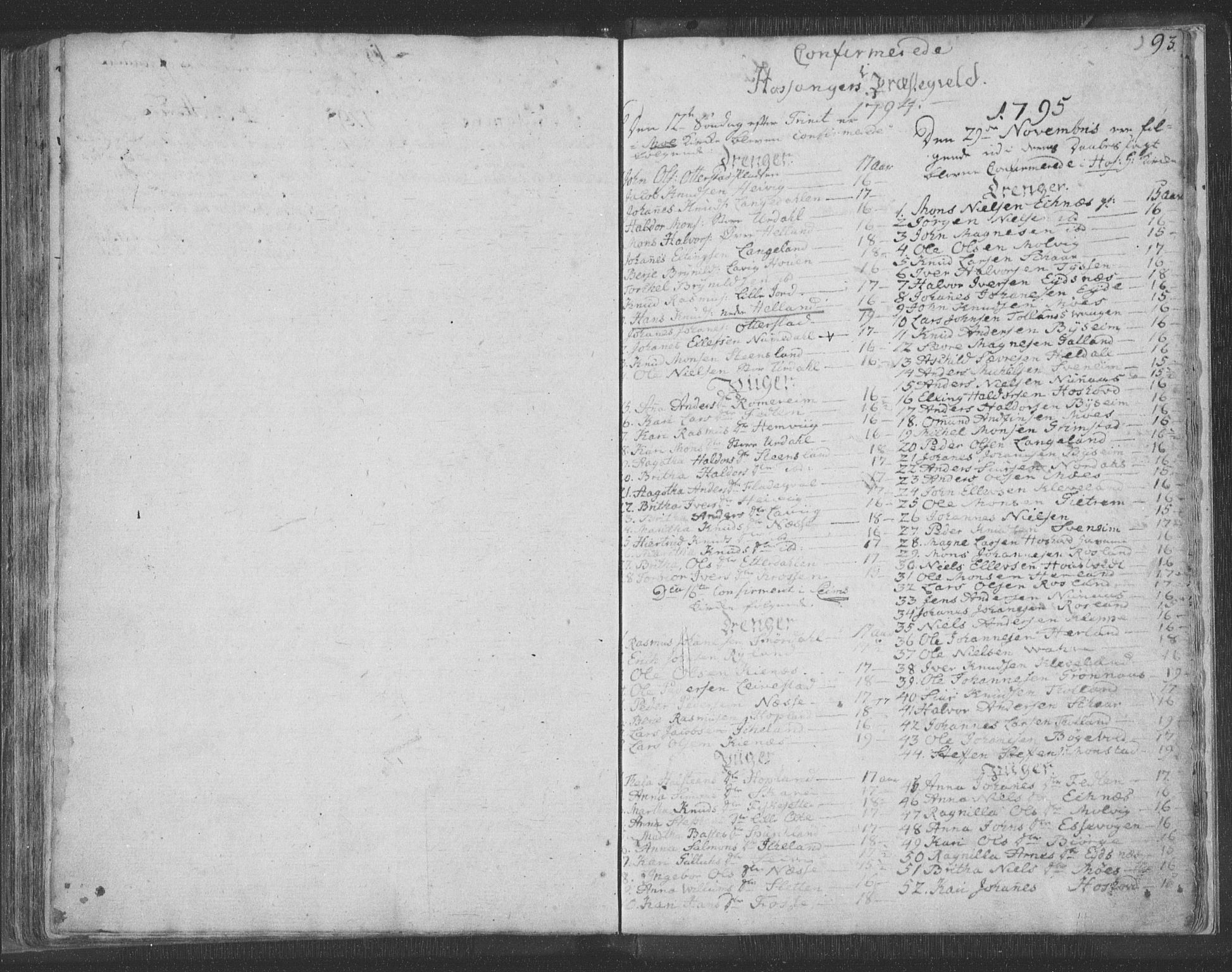 Hosanger sokneprestembete, AV/SAB-A-75801/H/Haa: Parish register (official) no. A 3, 1793-1811, p. 92b-93a