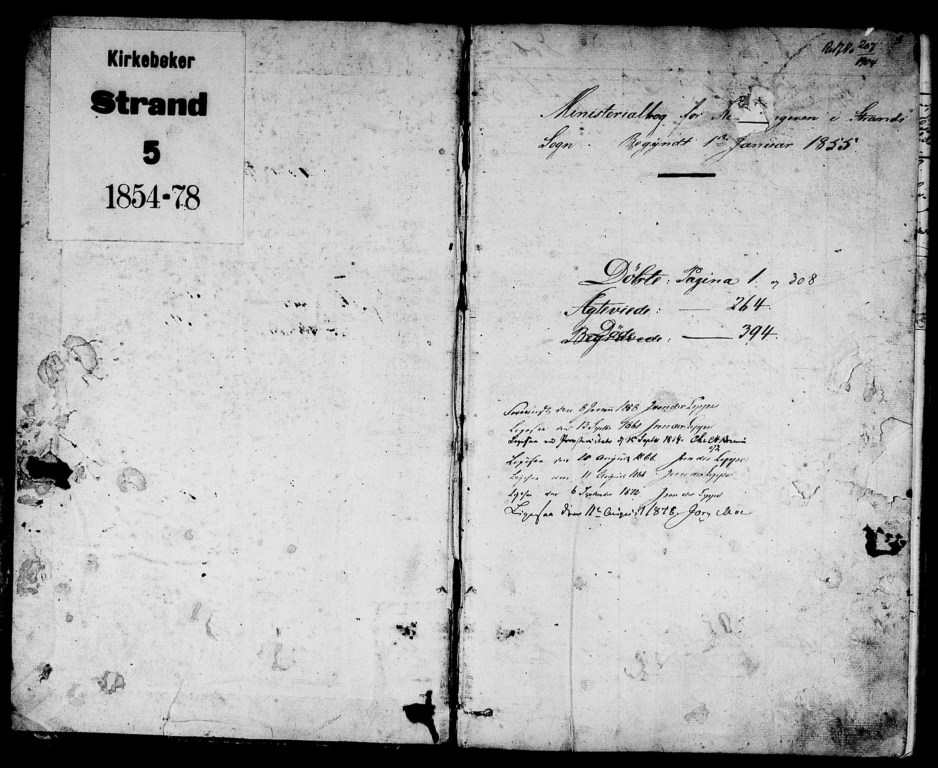Strand sokneprestkontor, SAST/A-101828/H/Ha/Hab/L0003: Parish register (copy) no. B 3, 1855-1881, p. 3