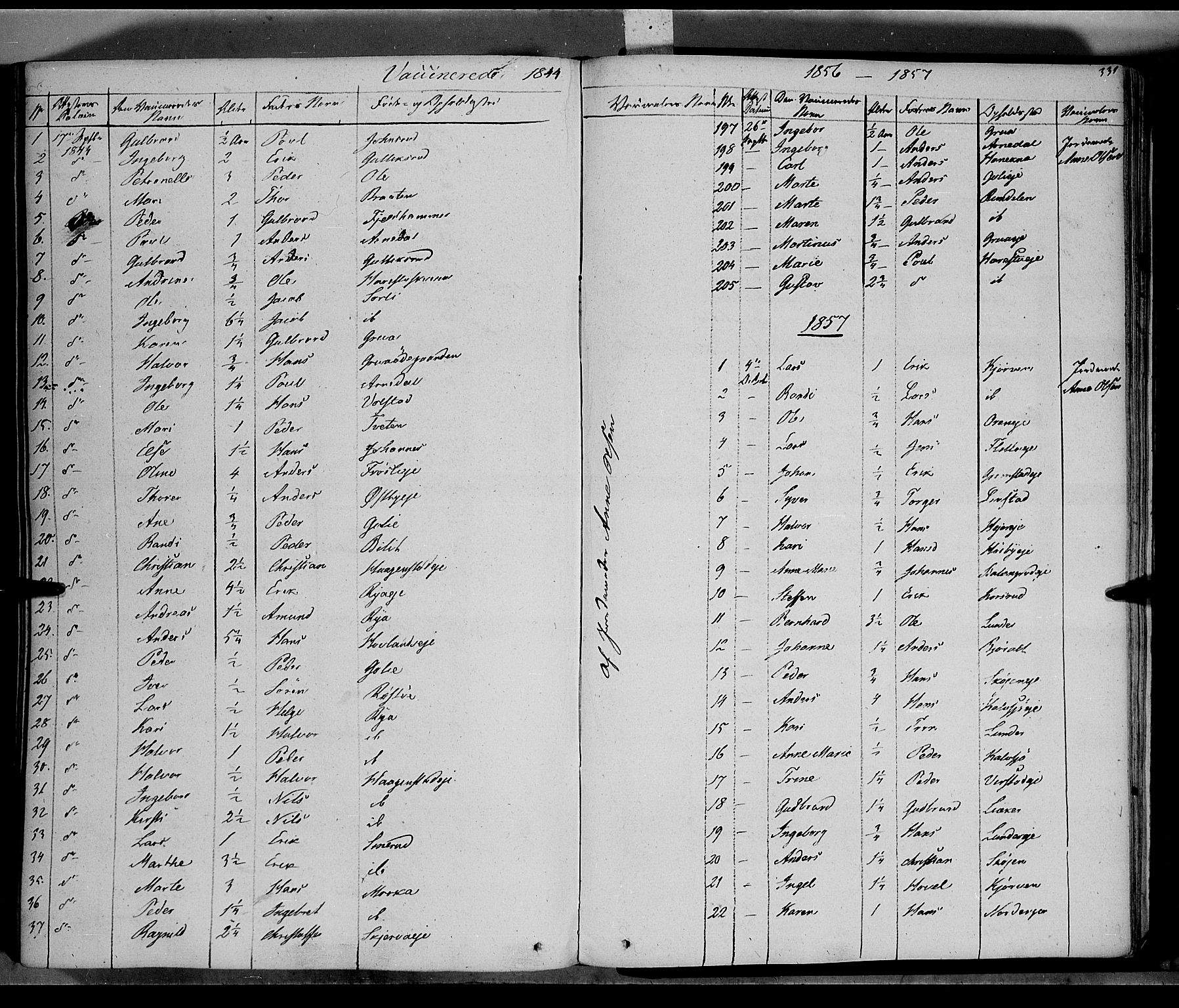 Jevnaker prestekontor, SAH/PREST-116/H/Ha/Haa/L0006: Parish register (official) no. 6, 1837-1857, p. 331