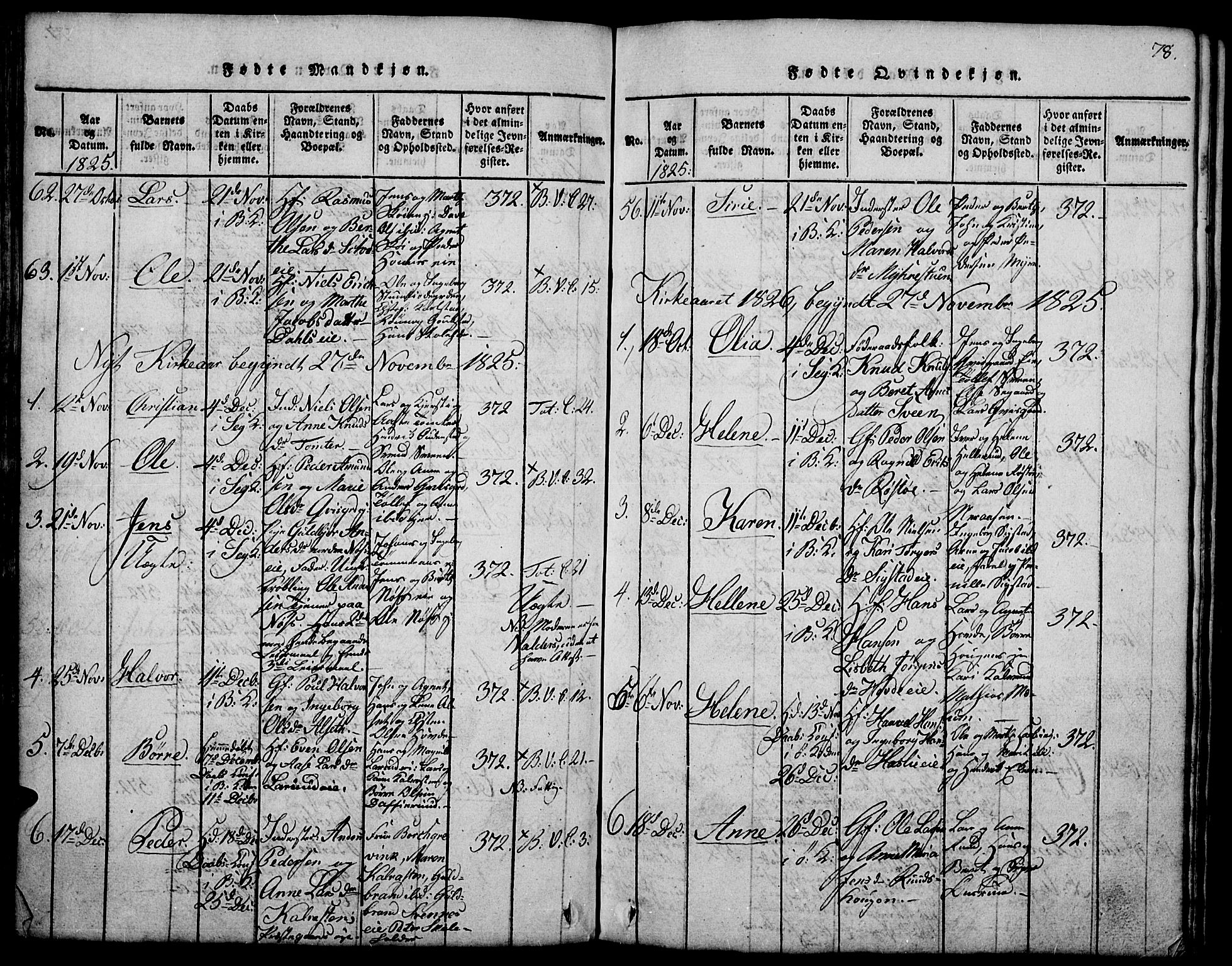 Biri prestekontor, SAH/PREST-096/H/Ha/Hab/L0001: Parish register (copy) no. 1, 1814-1828, p. 78