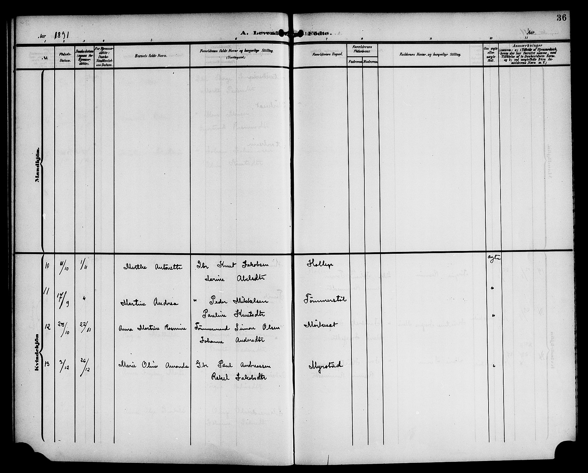 Eid sokneprestembete, AV/SAB-A-82301/H/Haa/Haac/L0001: Parish register (official) no. C 1, 1879-1899, p. 36