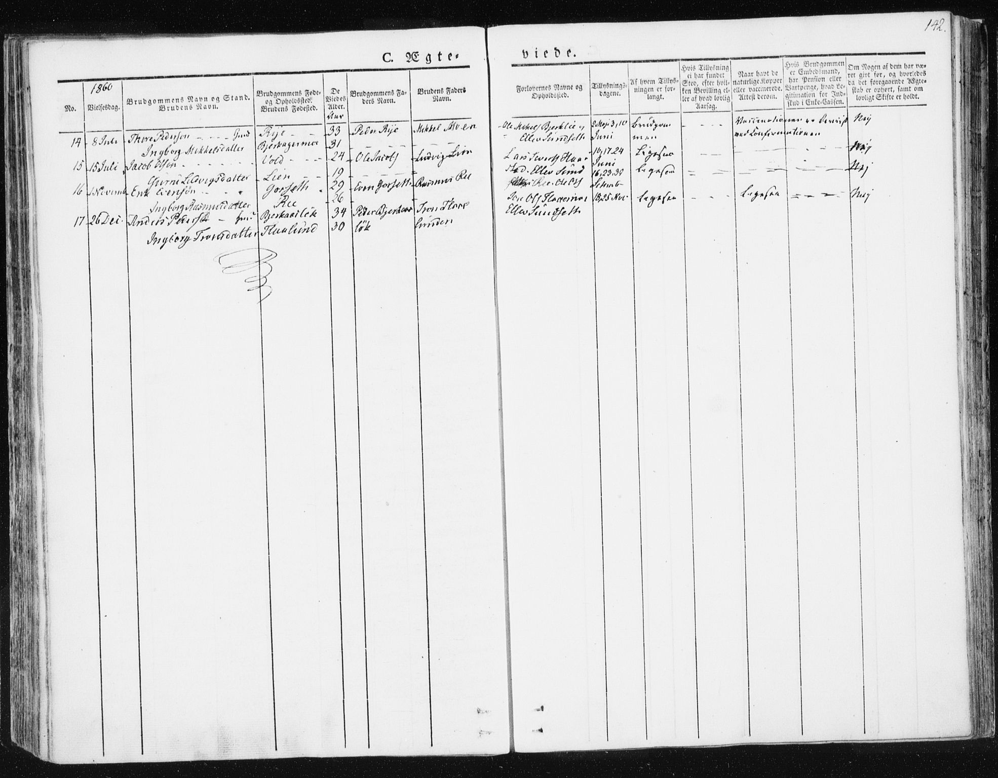 Ministerialprotokoller, klokkerbøker og fødselsregistre - Sør-Trøndelag, AV/SAT-A-1456/674/L0869: Parish register (official) no. 674A01, 1829-1860, p. 142