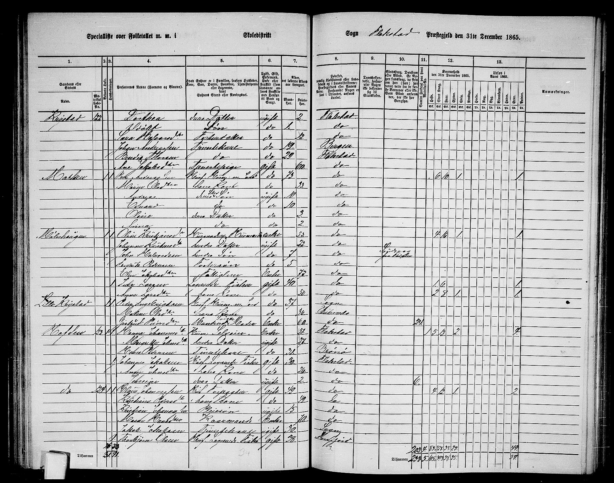 RA, 1865 census for Flakstad, 1865, p. 35