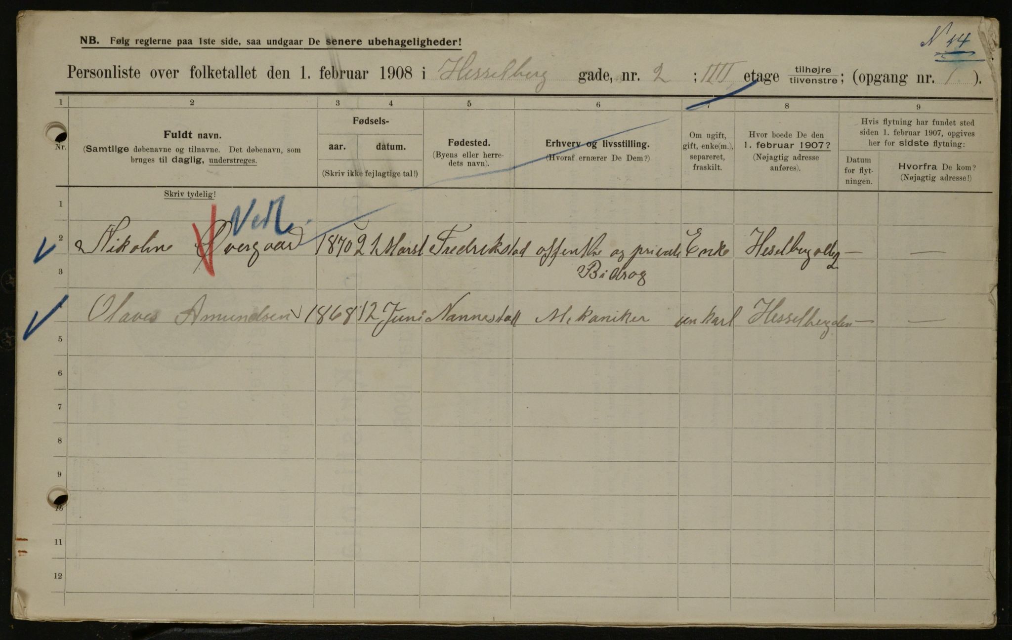 OBA, Municipal Census 1908 for Kristiania, 1908, p. 35850