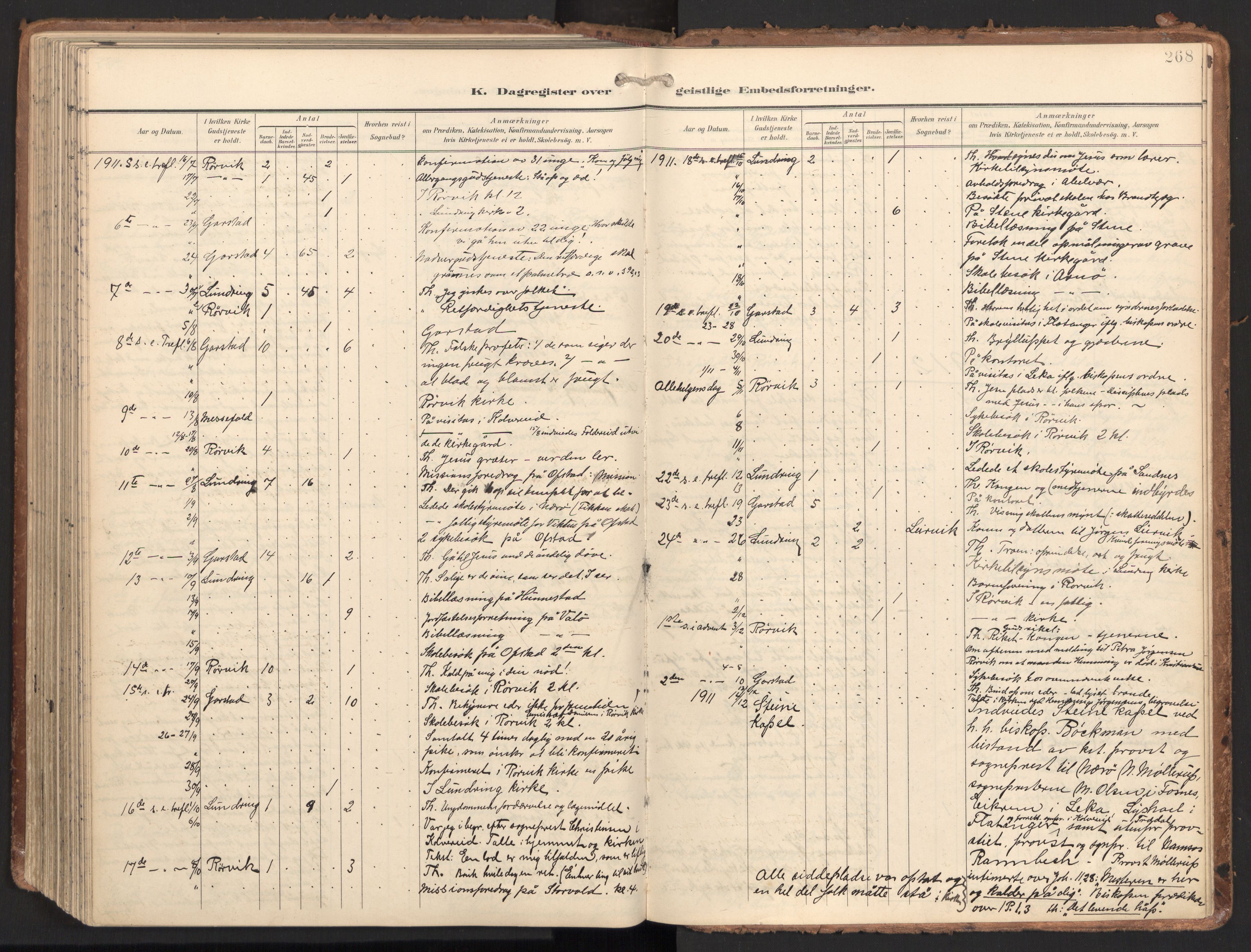 Ministerialprotokoller, klokkerbøker og fødselsregistre - Nord-Trøndelag, SAT/A-1458/784/L0677: Parish register (official) no. 784A12, 1900-1920, p. 268
