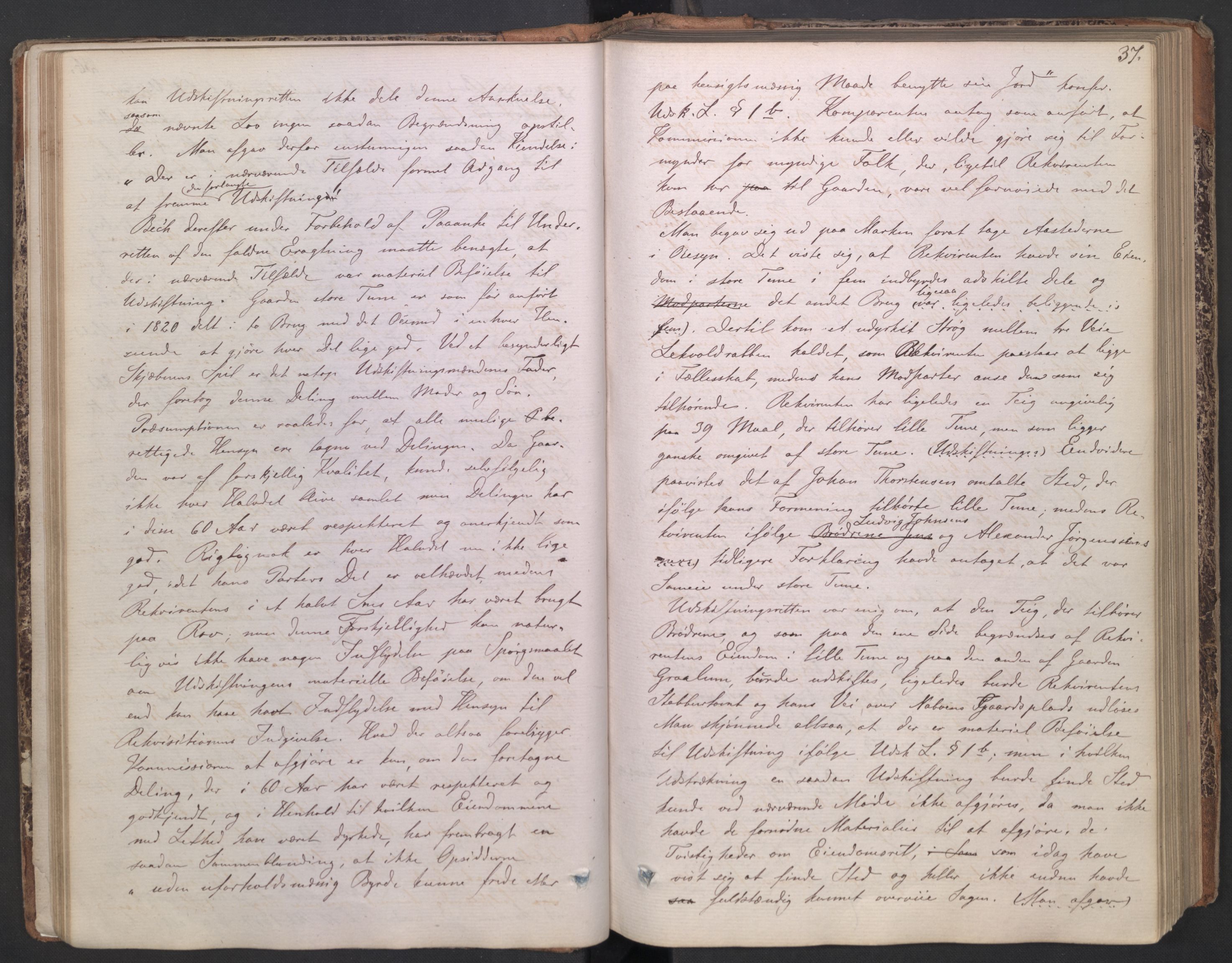 Østfold jordskifterett, AV/SAO-A-10240/F/Fa/L0001: Utskiftningsprotokoll, 1865-1901, p. 36b-37a