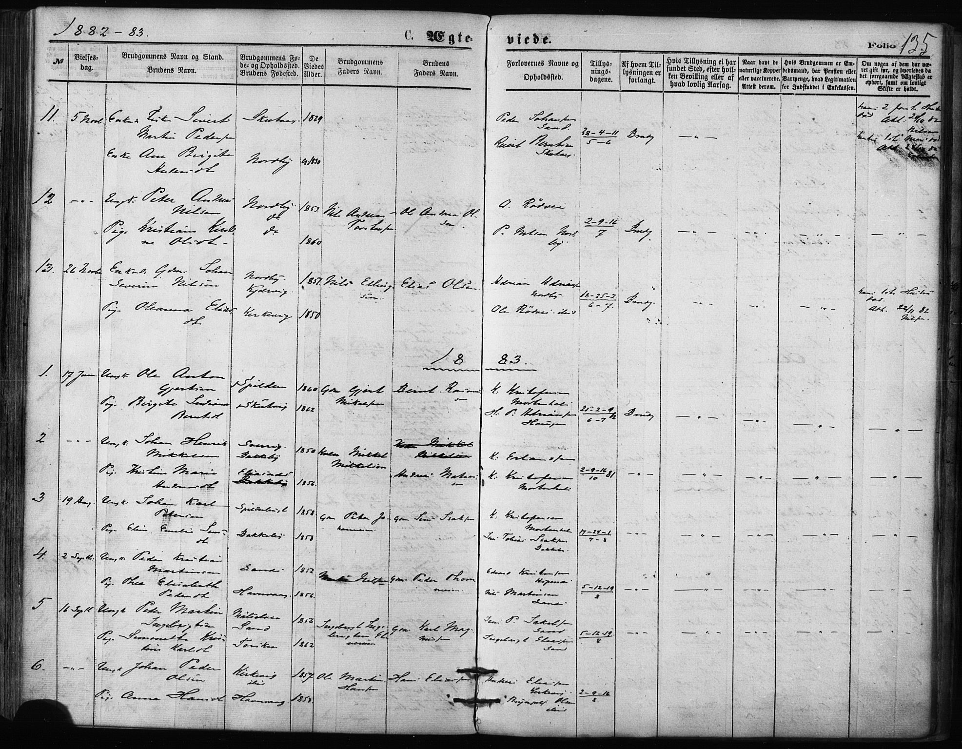 Balsfjord sokneprestembete, SATØ/S-1303/G/Ga/L0002kirke: Parish register (official) no. 2, 1871-1886, p. 135