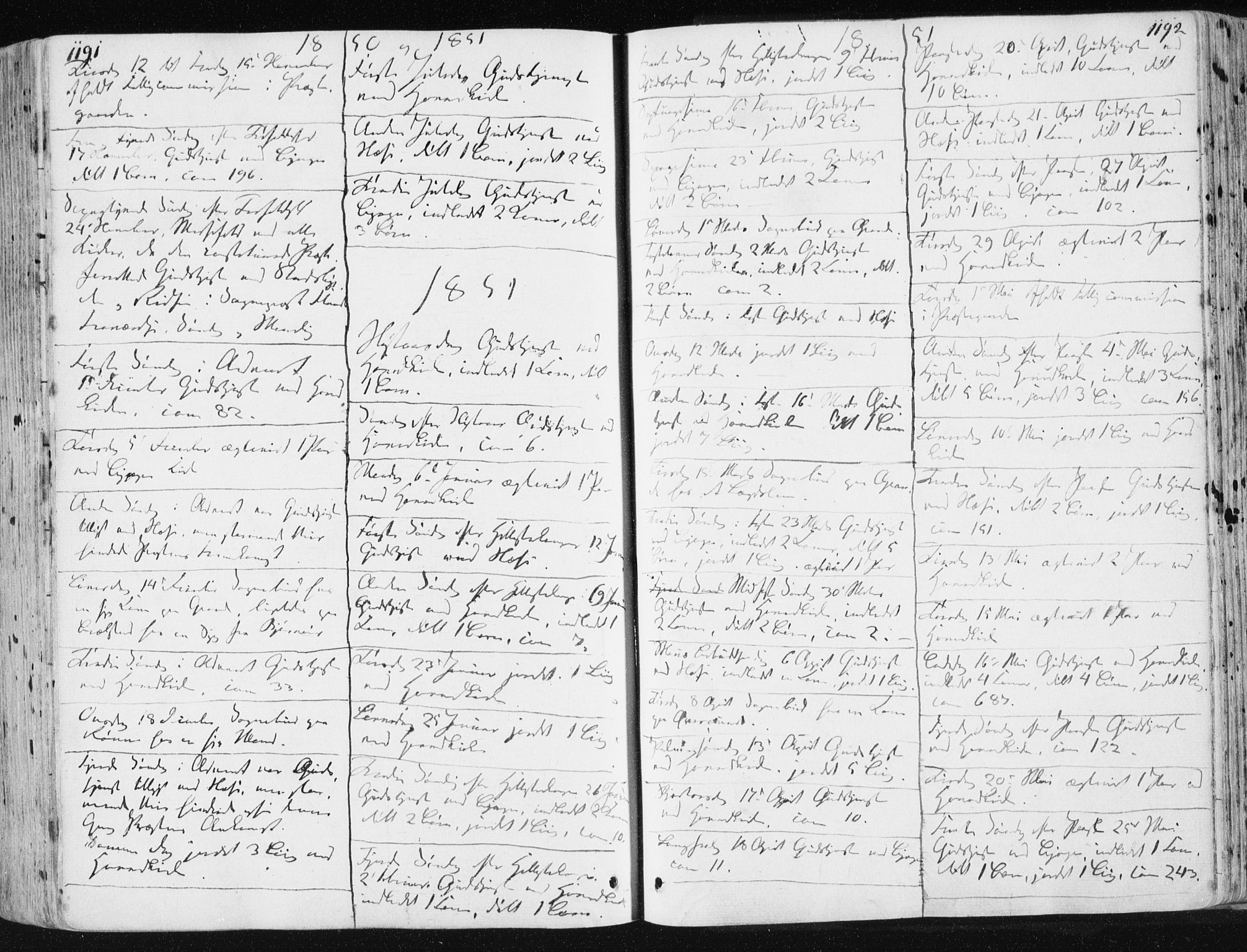 Ministerialprotokoller, klokkerbøker og fødselsregistre - Sør-Trøndelag, SAT/A-1456/659/L0736: Parish register (official) no. 659A06, 1842-1856, p. 1191-1192