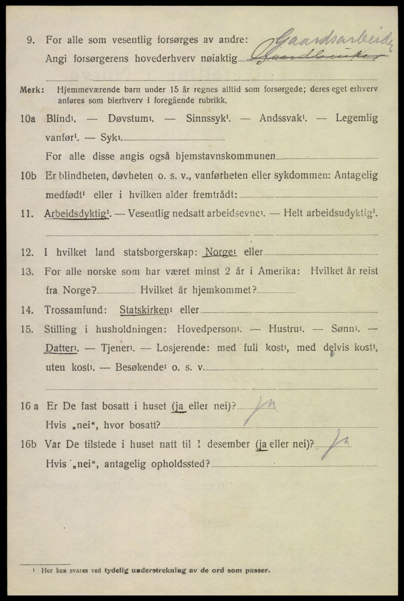 SAH, 1920 census for Nord-Fron, 1920, p. 2091