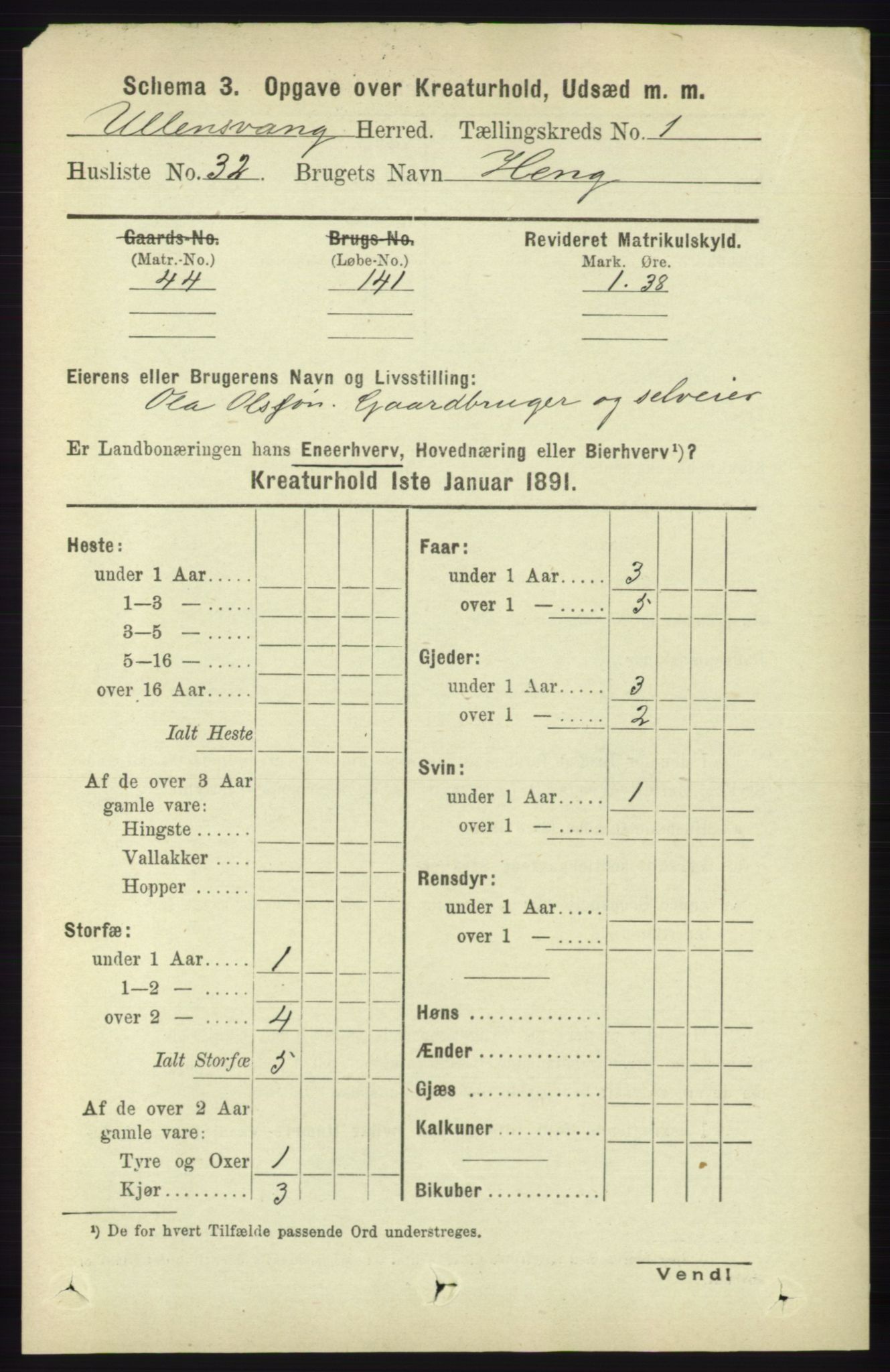 RA, 1891 census for 1230 Ullensvang, 1891, p. 6729