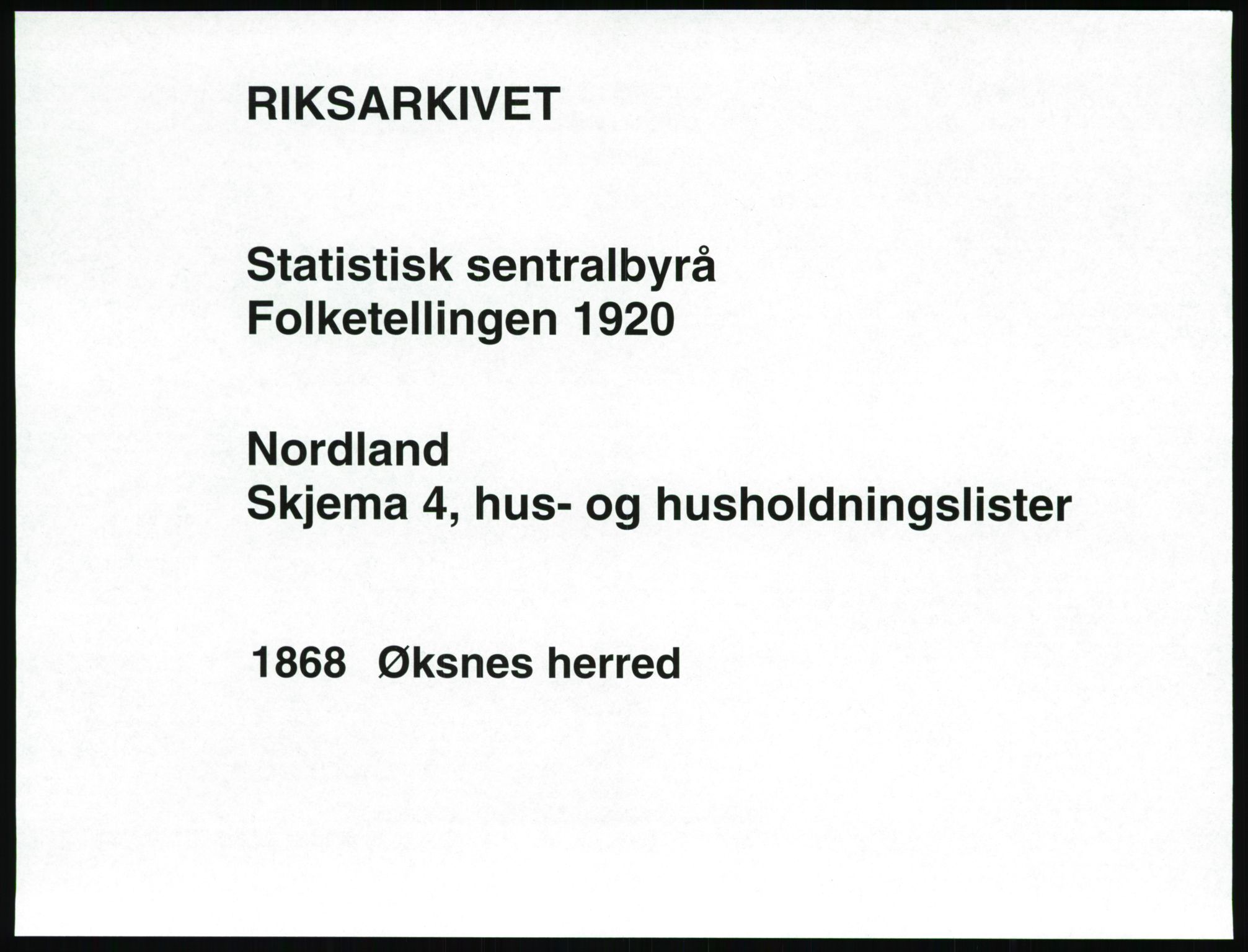 SAT, 1920 census for Øksnes, 1920, p. 24