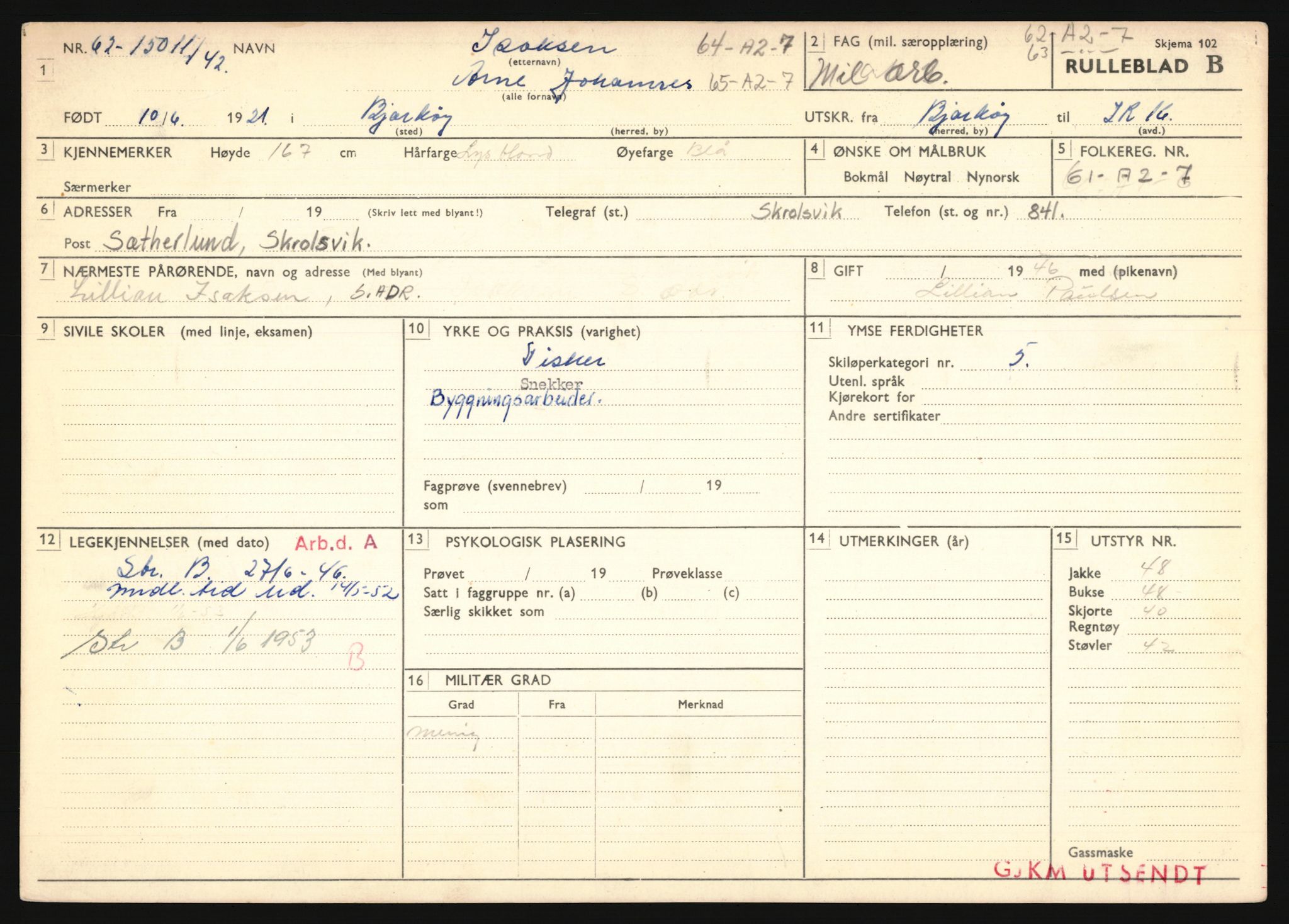 Forsvaret, Troms infanteriregiment nr. 16, AV/RA-RAFA-3146/P/Pa/L0024/0003: Rulleblad / Rulleblad for regimentets menige mannskaper, årsklasse 1942, 1942, p. 116