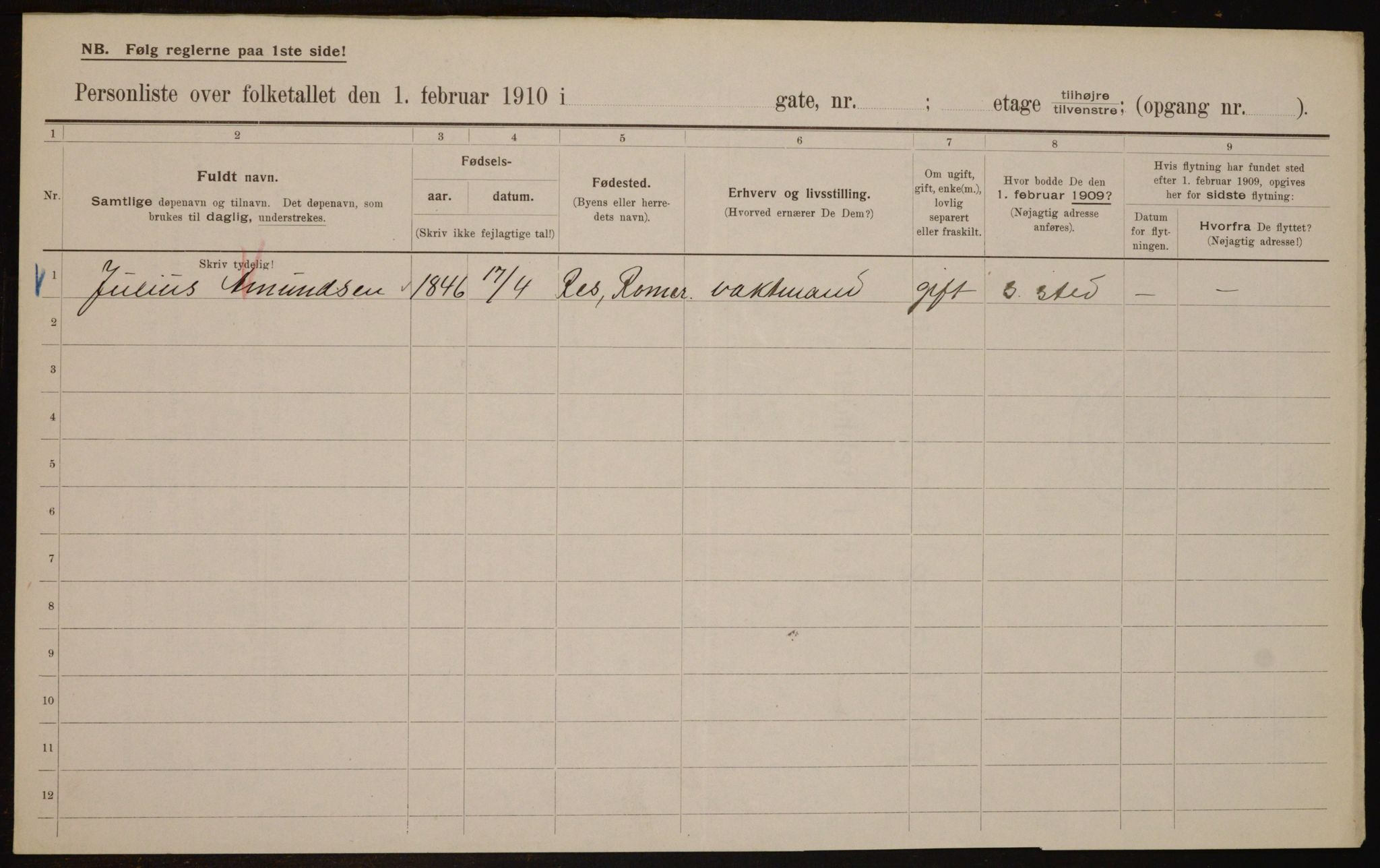 OBA, Municipal Census 1910 for Kristiania, 1910, p. 5157