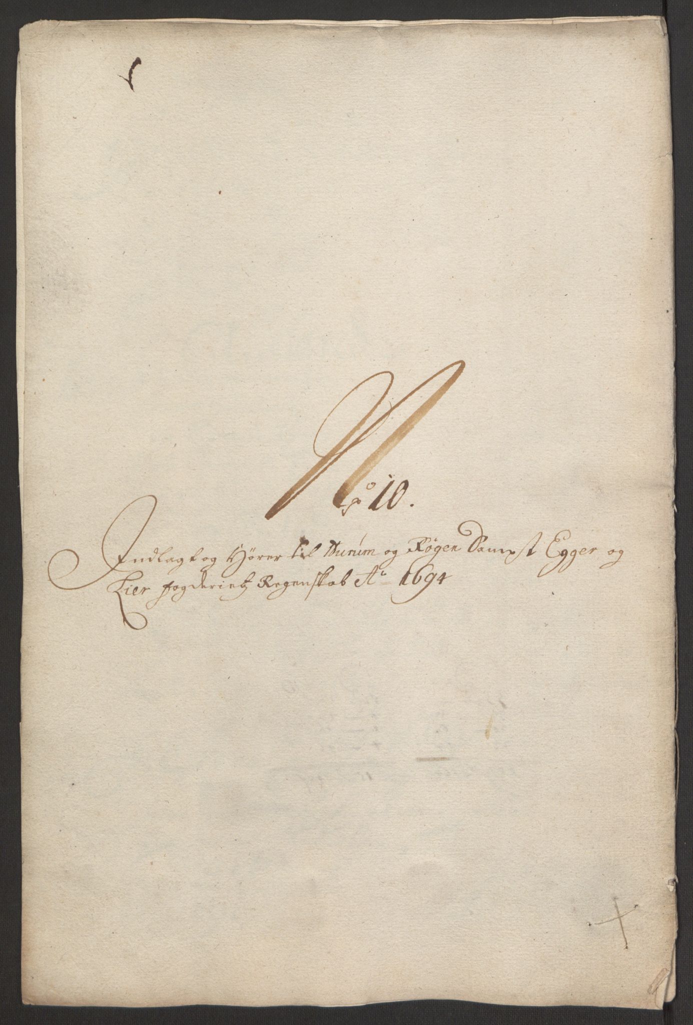 Rentekammeret inntil 1814, Reviderte regnskaper, Fogderegnskap, AV/RA-EA-4092/R30/L1694: Fogderegnskap Hurum, Røyken, Eiker og Lier, 1694-1696, p. 137