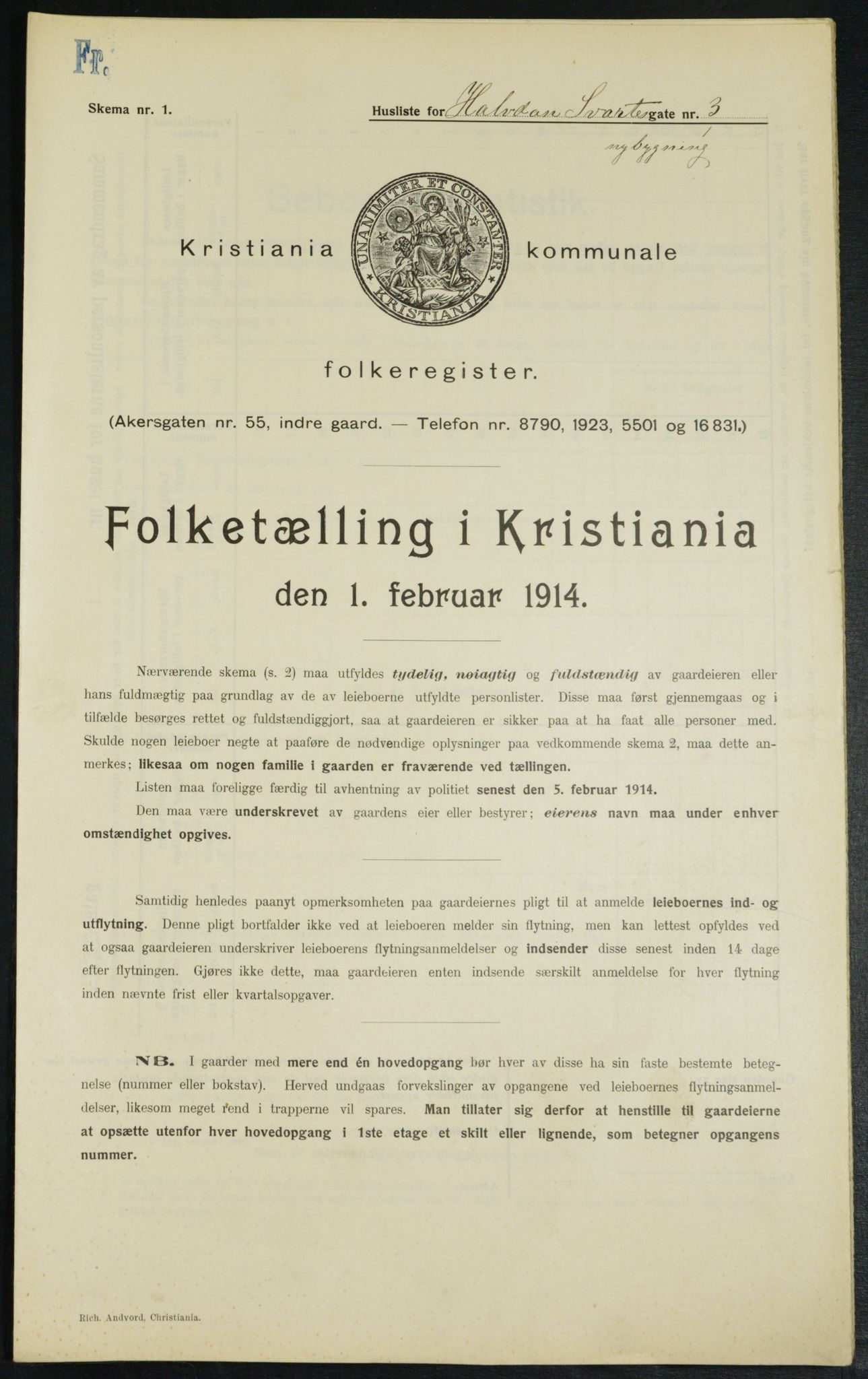 OBA, Municipal Census 1914 for Kristiania, 1914, p. 34220