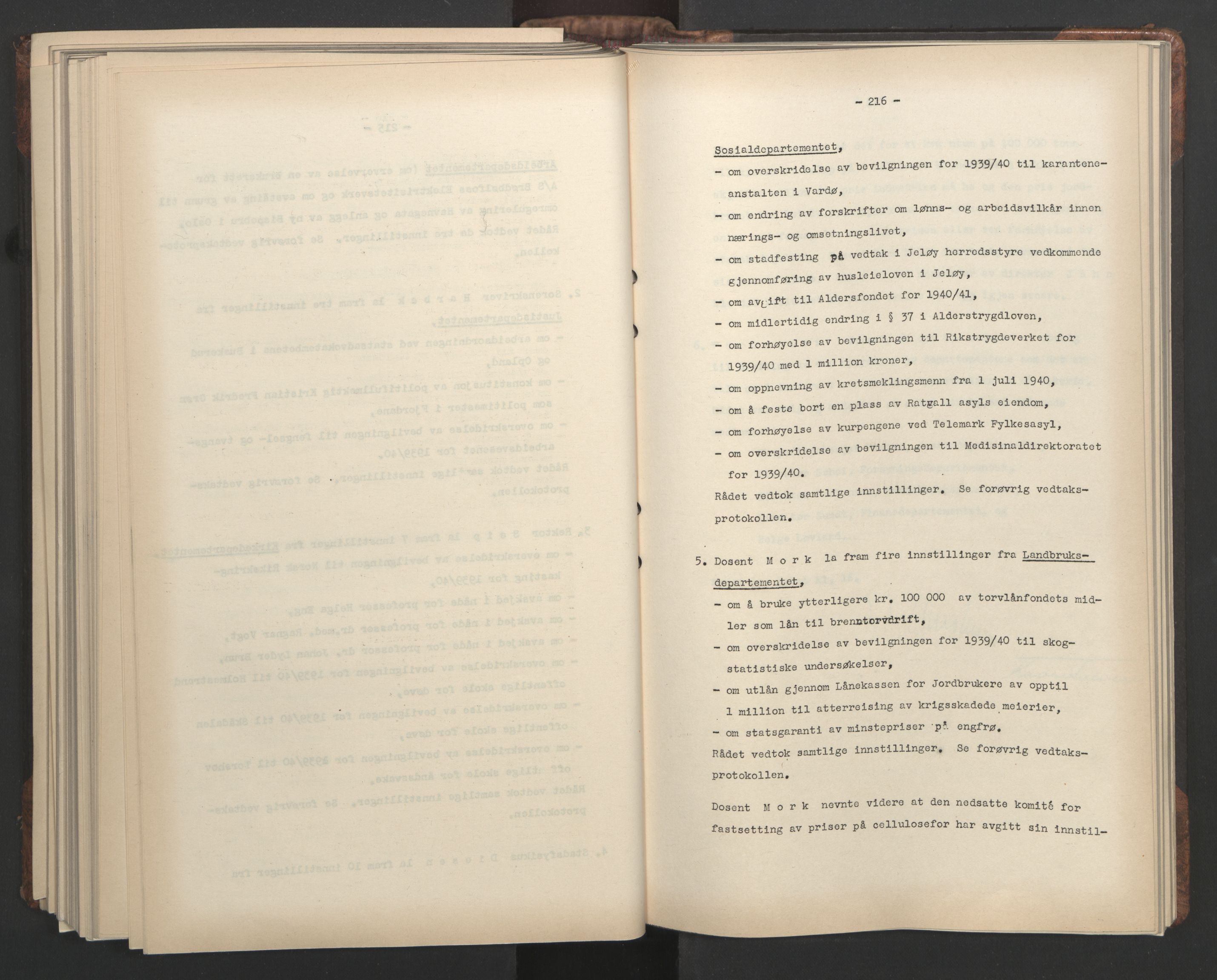 Administrasjonsrådet, AV/RA-S-1004/A/L0001: Møteprotokoll med tillegg 15/4-25/9, 1940, p. 216