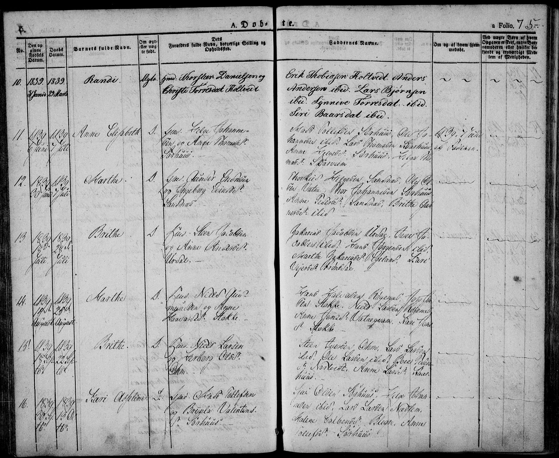 Skjold sokneprestkontor, AV/SAST-A-101847/H/Ha/Haa/L0005: Parish register (official) no. A 5, 1830-1856, p. 75