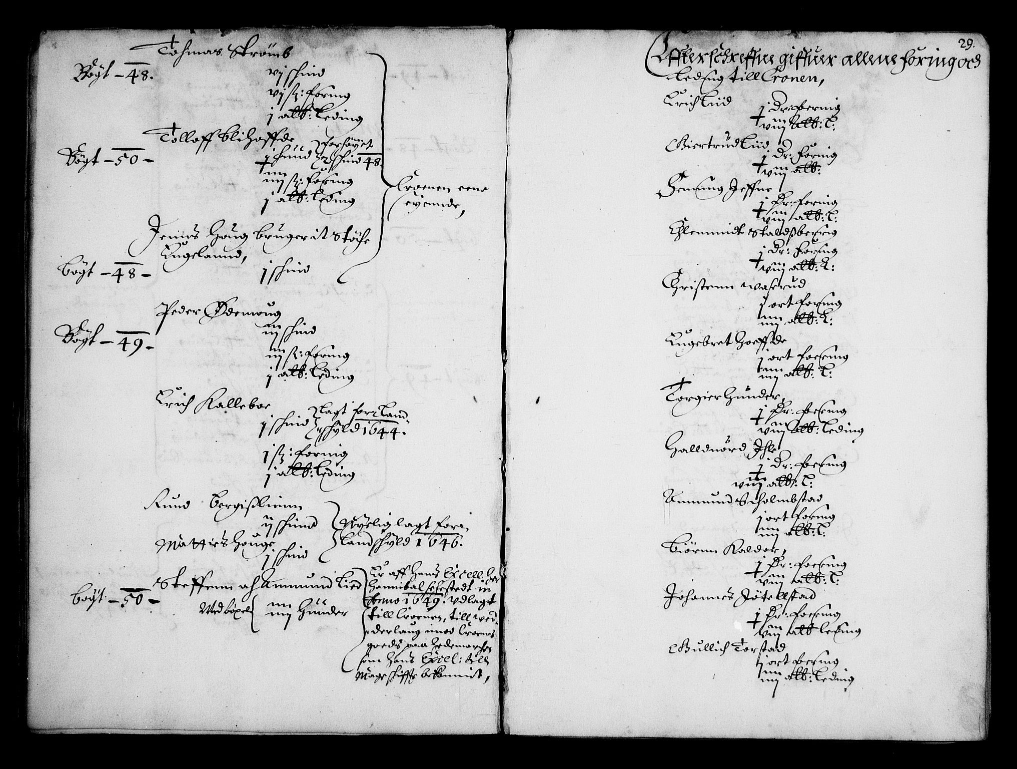 Rentekammeret inntil 1814, Realistisk ordnet avdeling, AV/RA-EA-4070/N/Na/L0001: [XI f]: Akershus stifts jordebok, 1652, p. 28b-29a