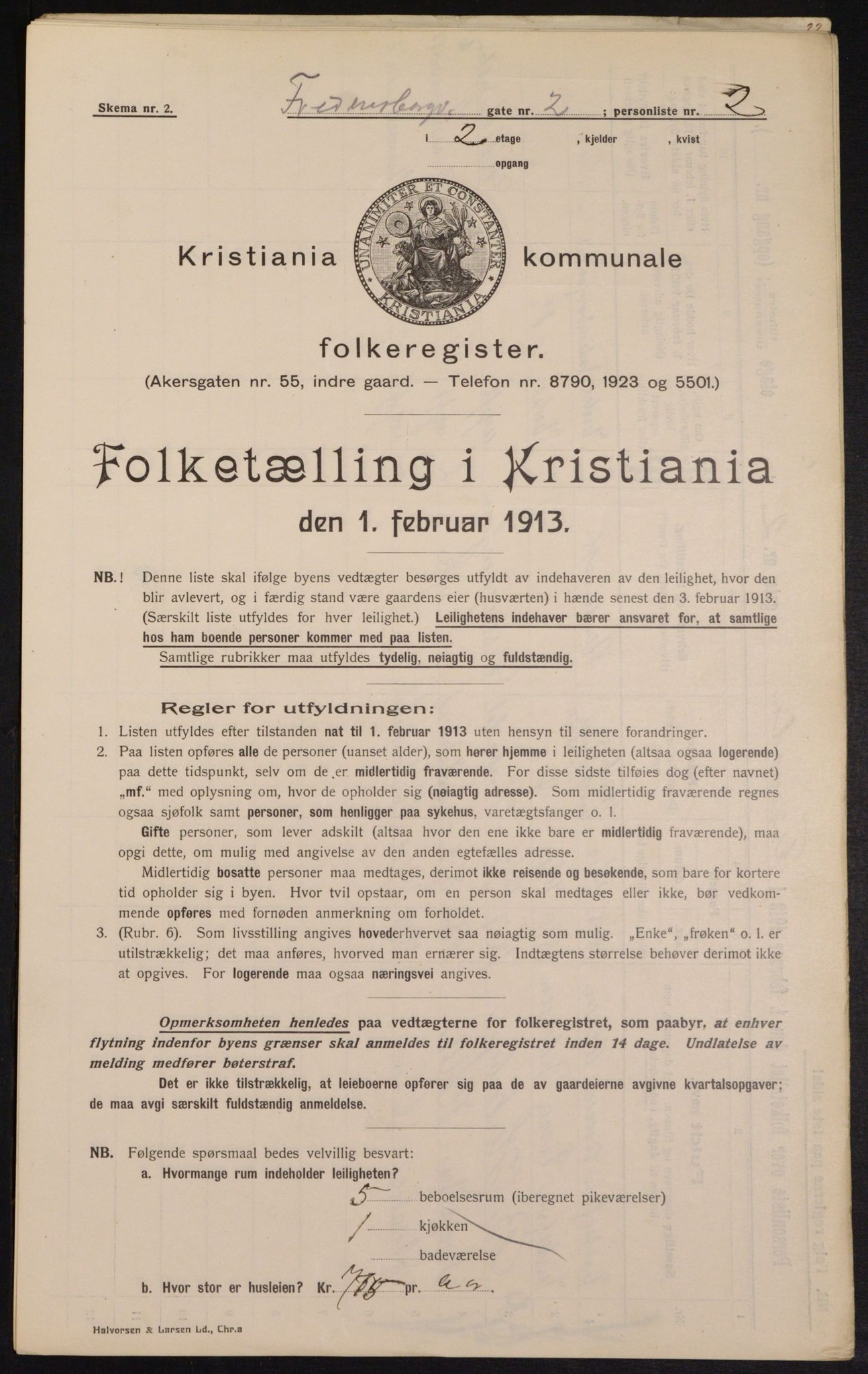 OBA, Municipal Census 1913 for Kristiania, 1913, p. 25682