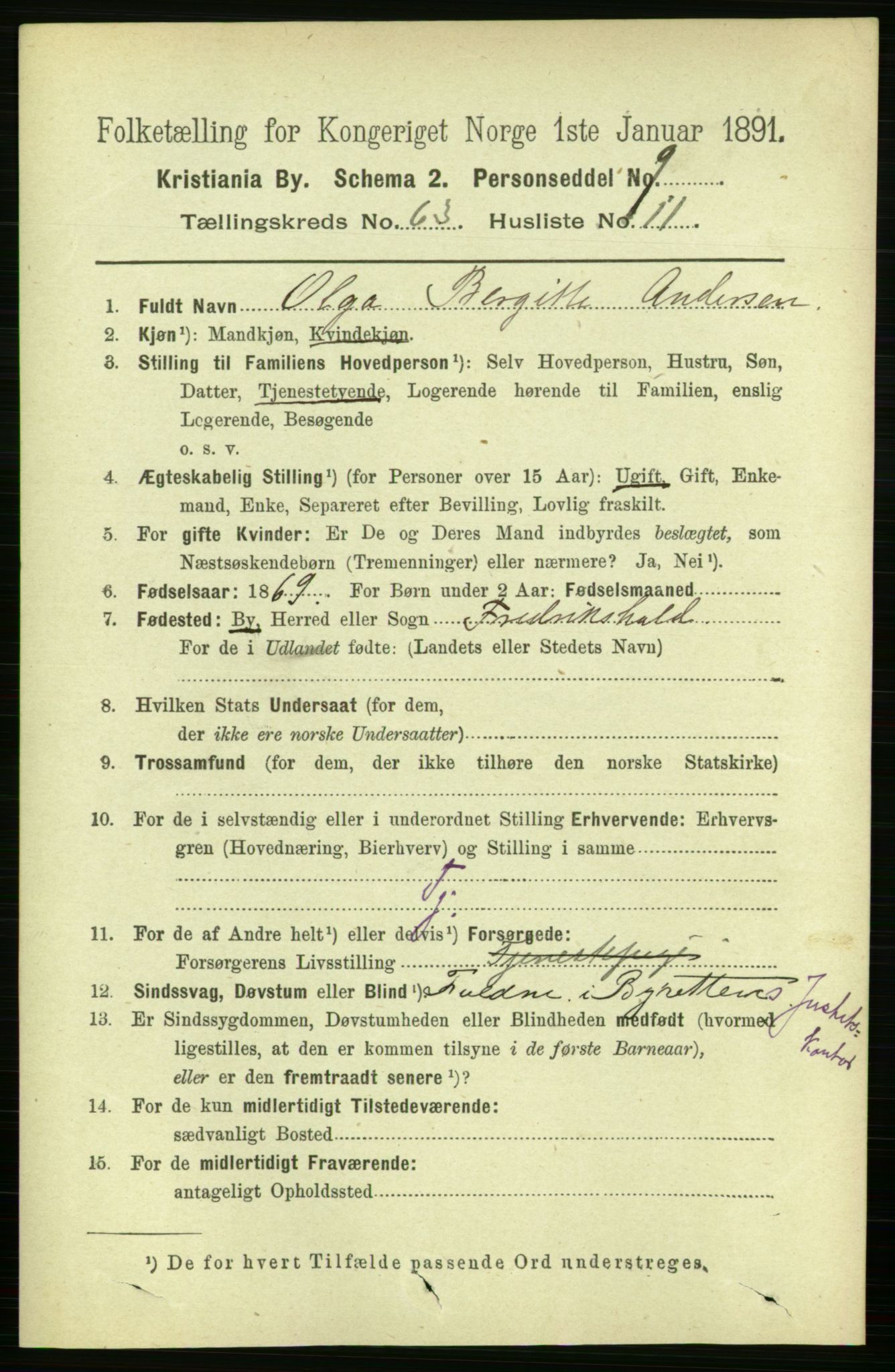 RA, 1891 census for 0301 Kristiania, 1891, p. 33981