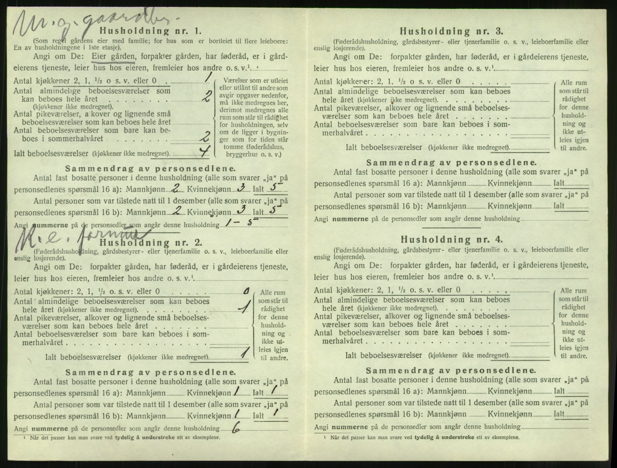 SAT, 1920 census for Vestnes, 1920, p. 634