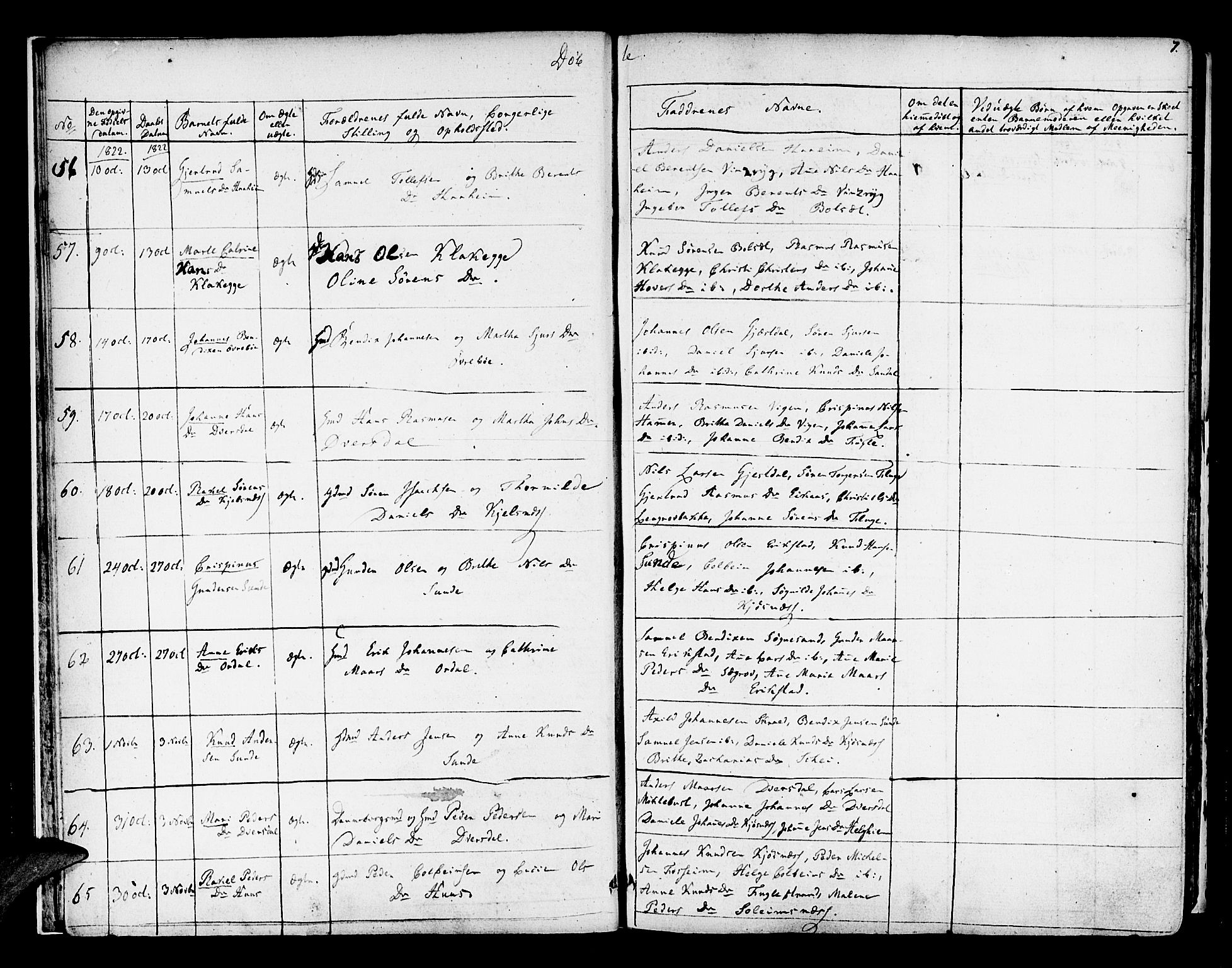 Jølster sokneprestembete, AV/SAB-A-80701/H/Haa/Haaa/L0008: Parish register (official) no. A 8, 1821-1833, p. 7