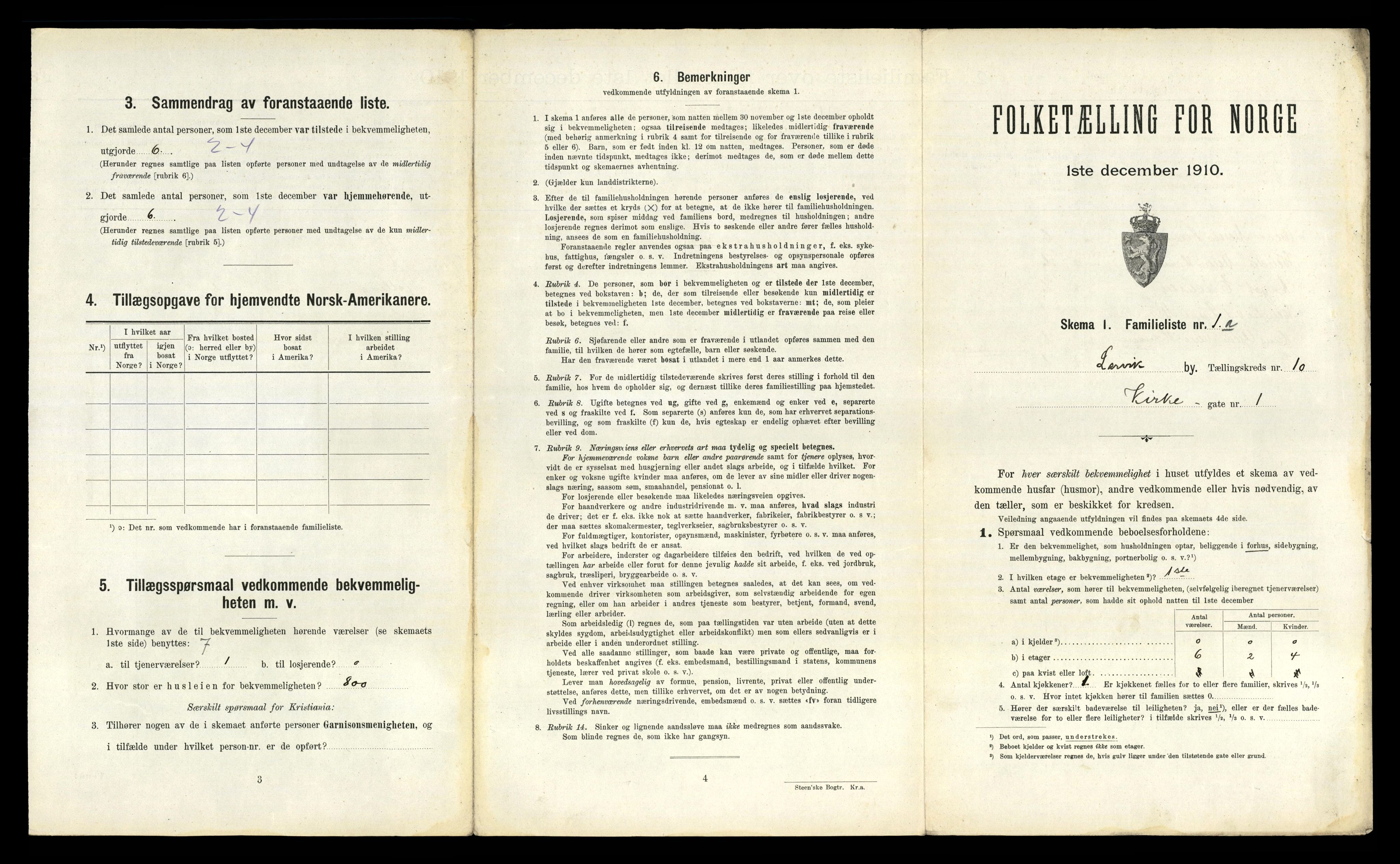 RA, 1910 census for Larvik, 1910, p. 3169