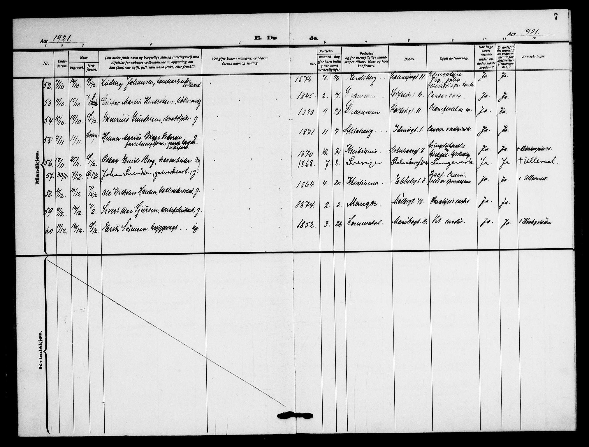 Jakob prestekontor Kirkebøker, AV/SAO-A-10850/F/Fa/L0012: Parish register (official) no. 12, 1921-1948, p. 7