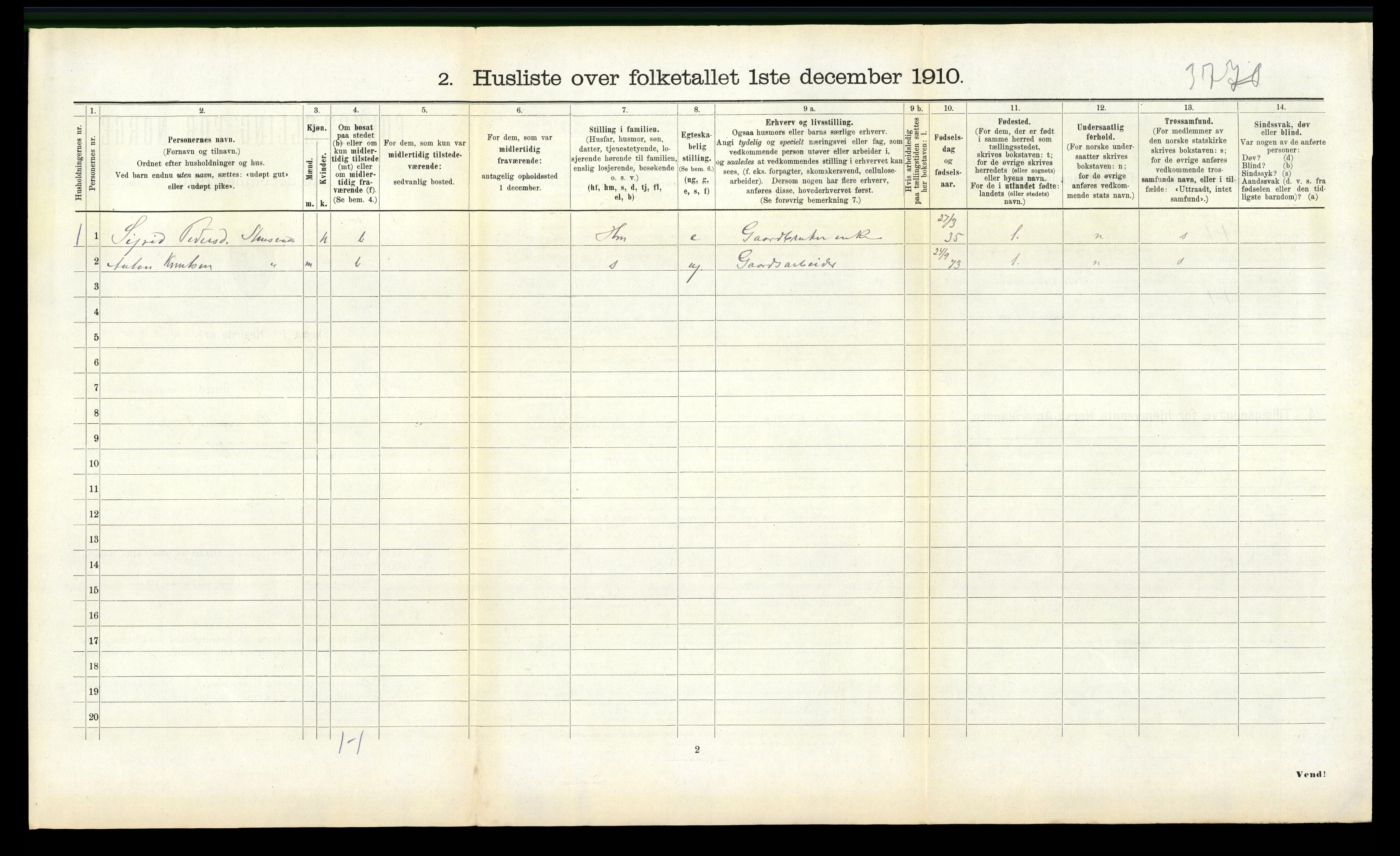 RA, 1910 census for Eresfjord og Vistdal, 1910, p. 160